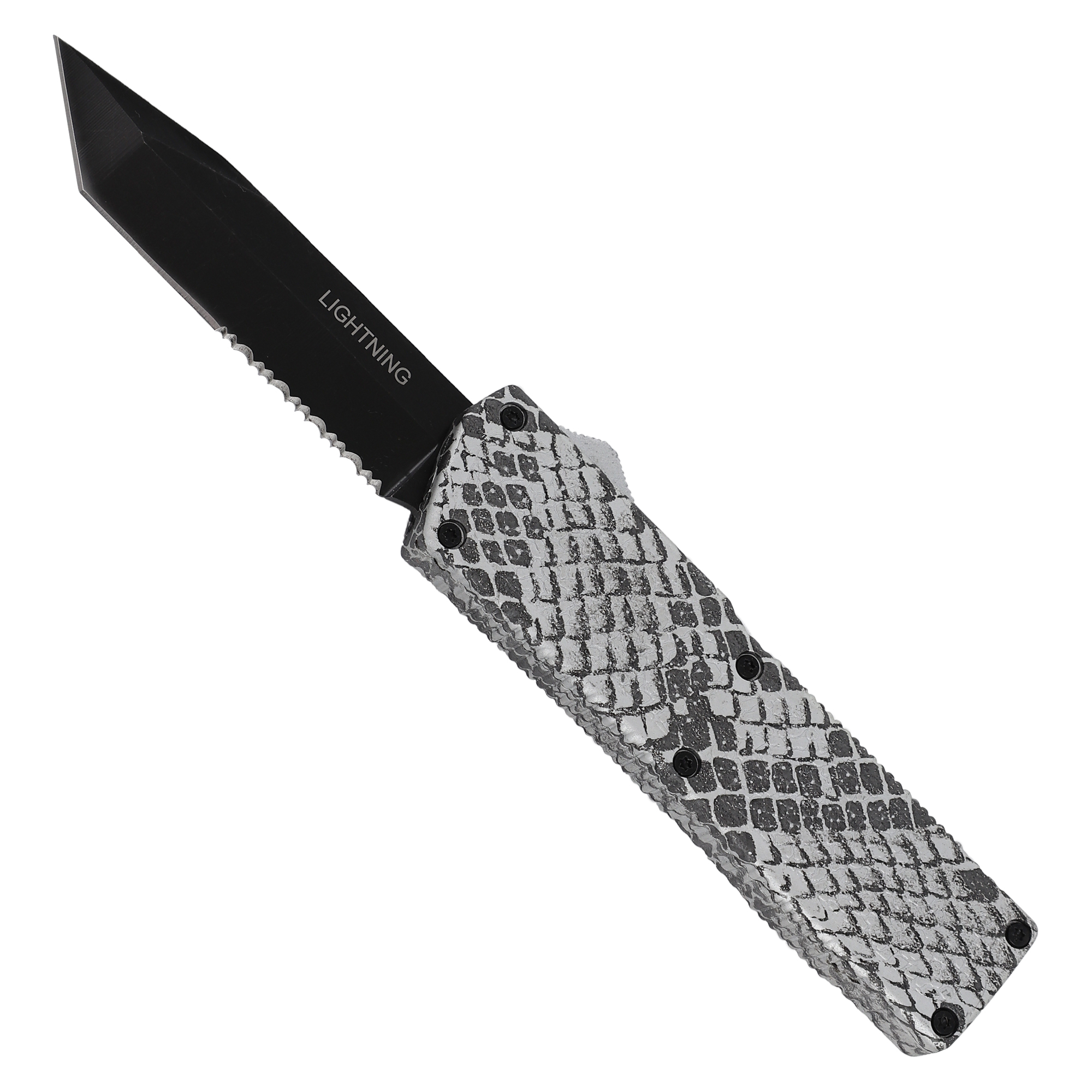 Pigmy Rattler Lighting OTF Silver Snake Automatic Dual Action KNIFE