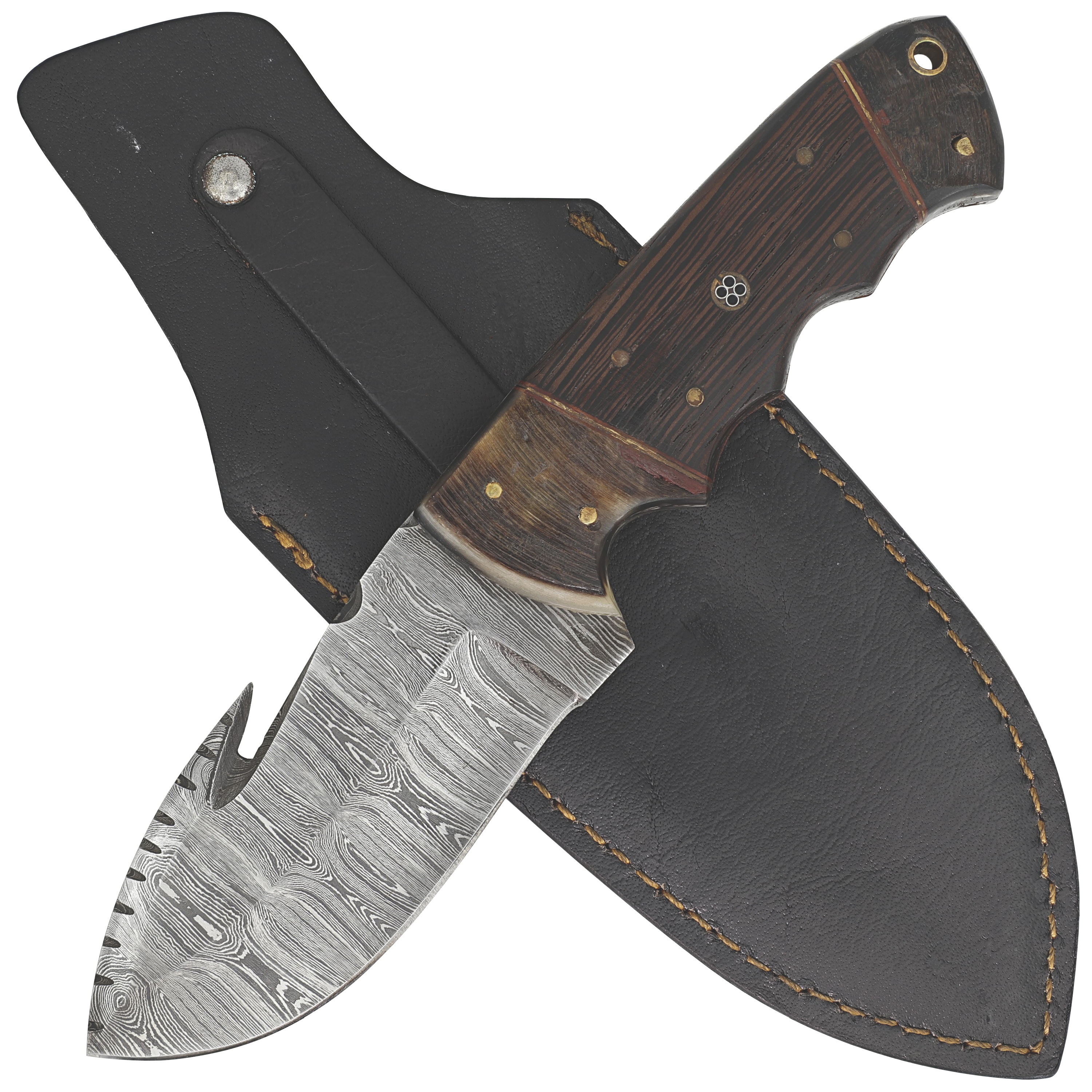 Bulk Barbarian's Edge Hook KNIVES | Ram Horn and Wood Handle