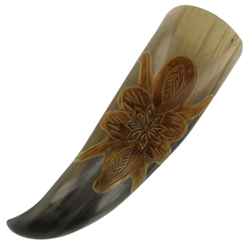 Burnt Blossom Drinking Horn