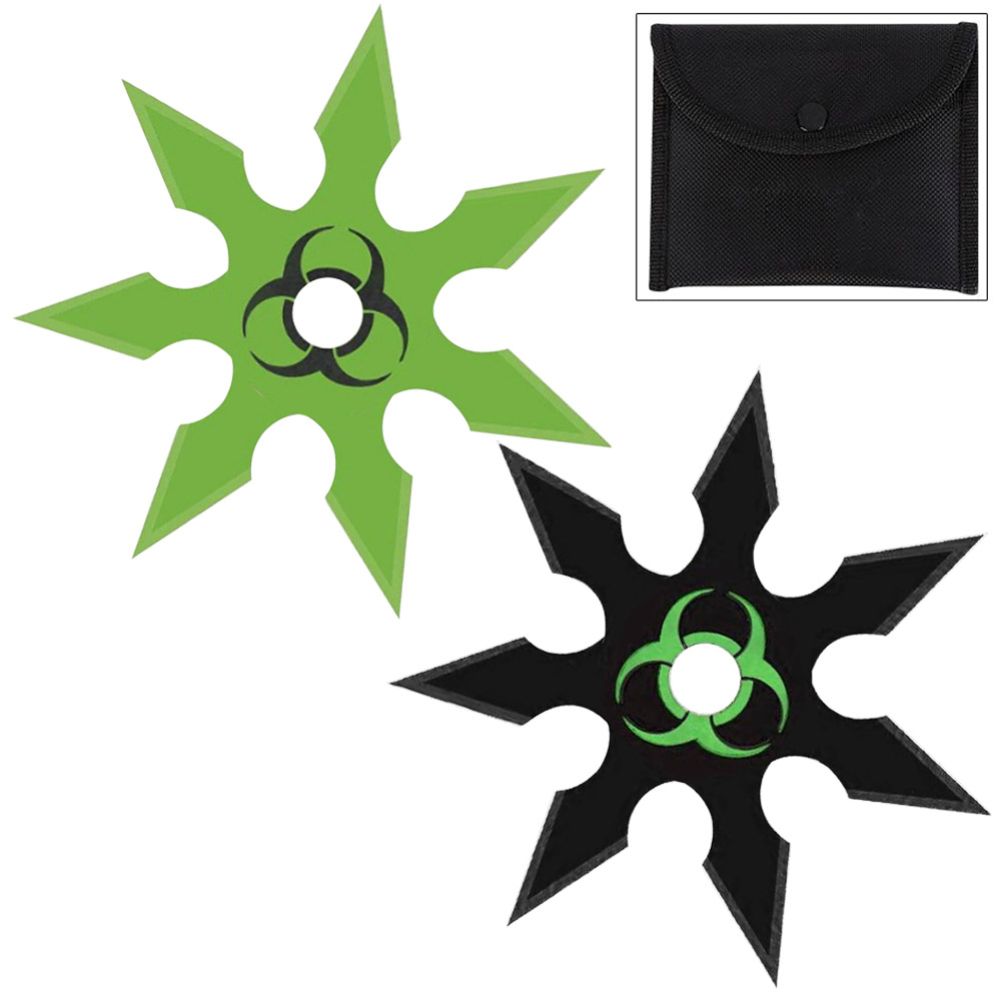Extreme Toxic Death 7 Point Heavy Duty 2 Piece Throwing Star Set
