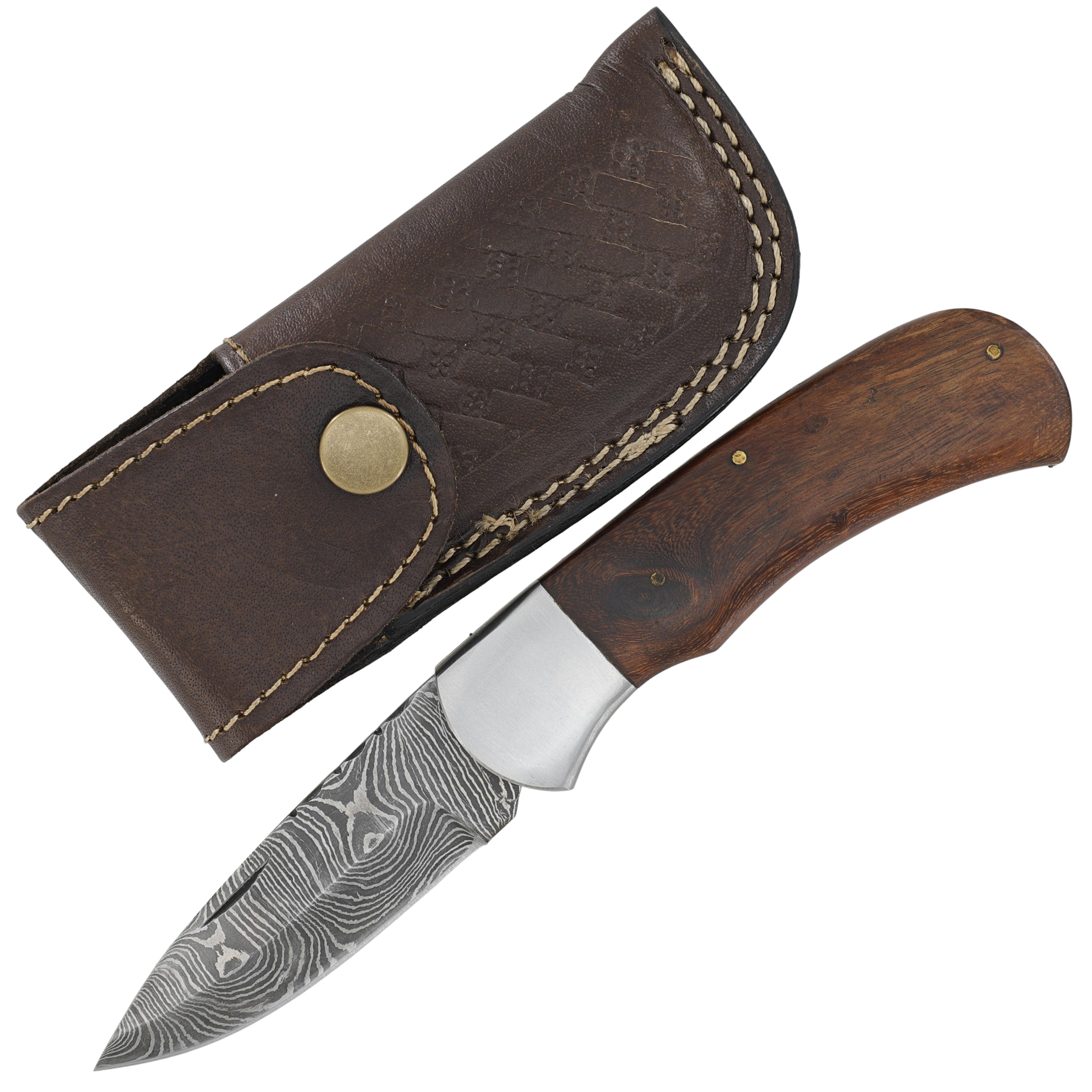 Wooden Hand Forged Damascus Knife