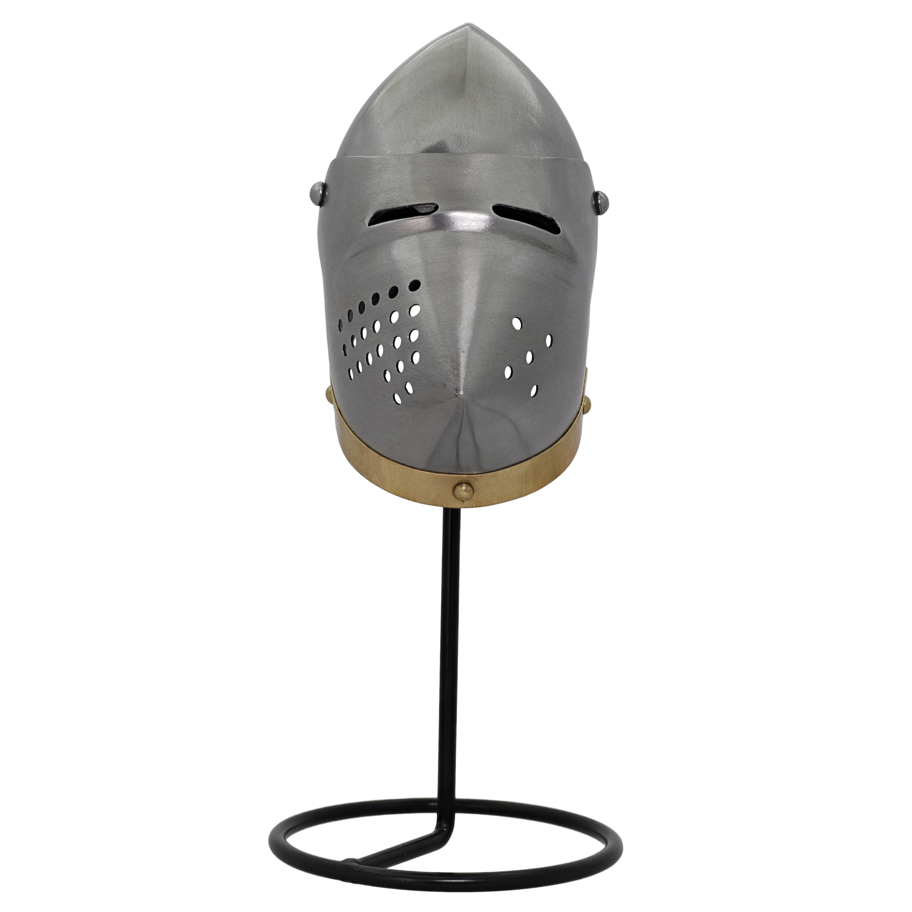 Impact Redirection 20G Steel Miniature Display Medieval Hounskull Bascinet Helmet Helm HOME Office D