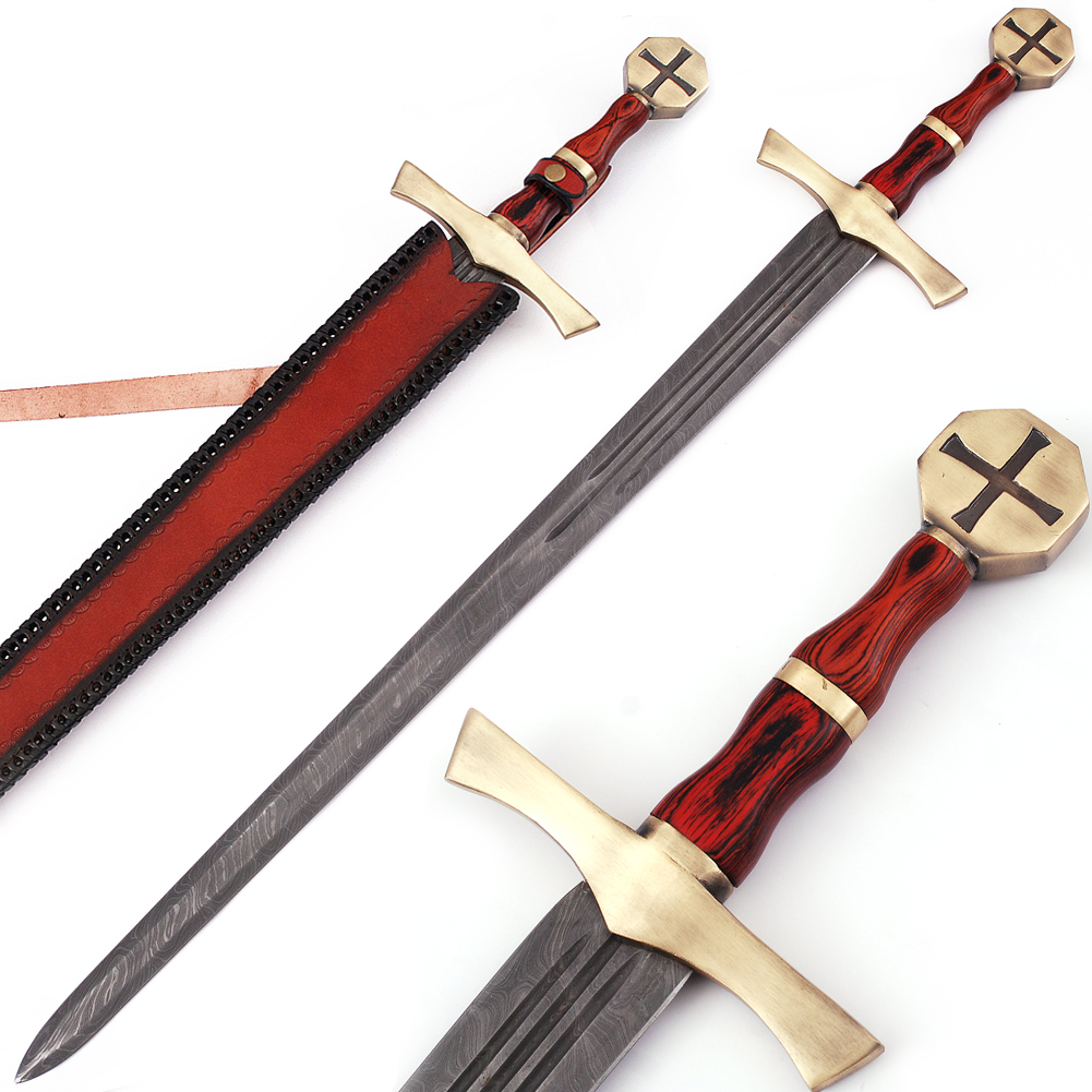 Descendent of the Holy Knights Damascus Steel Templar Knight SWORD