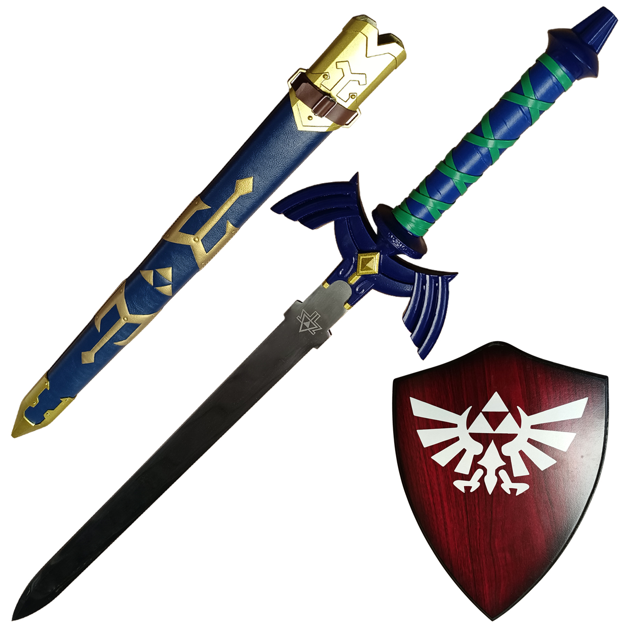 Zelda Series SWORD Replica - Stainless Steel Blade with Leather-Wrapped Handle and Wooden Scabbard