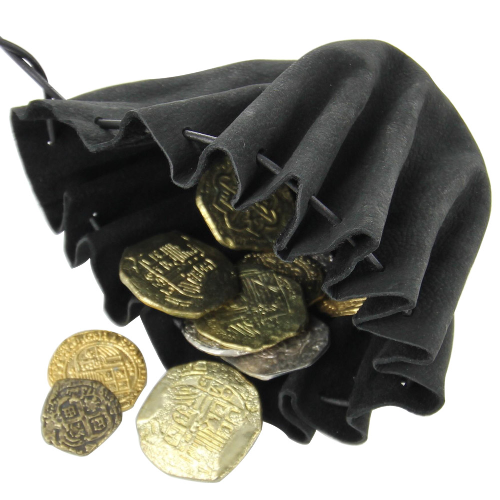 Renaissance Black Drannustring Coin Bag