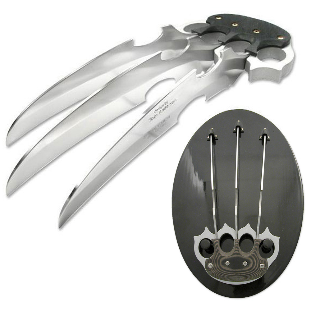 Lie in Wait 3 Blade Claw DAGGER with Display Plaque