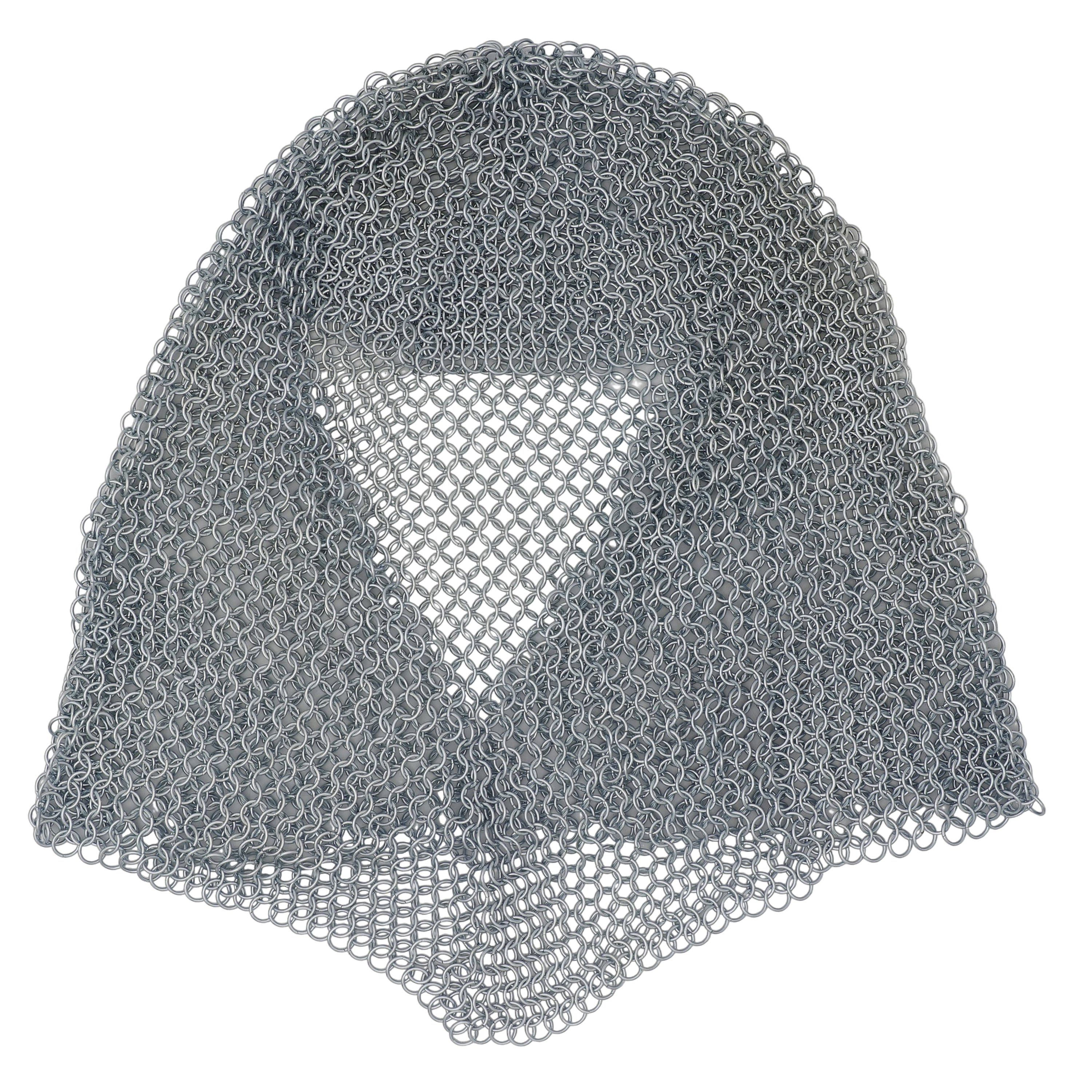 ''Battle Ready Chainmail Coif - Durable Steel Armor for Head, Neck & Shoulder Protection''
