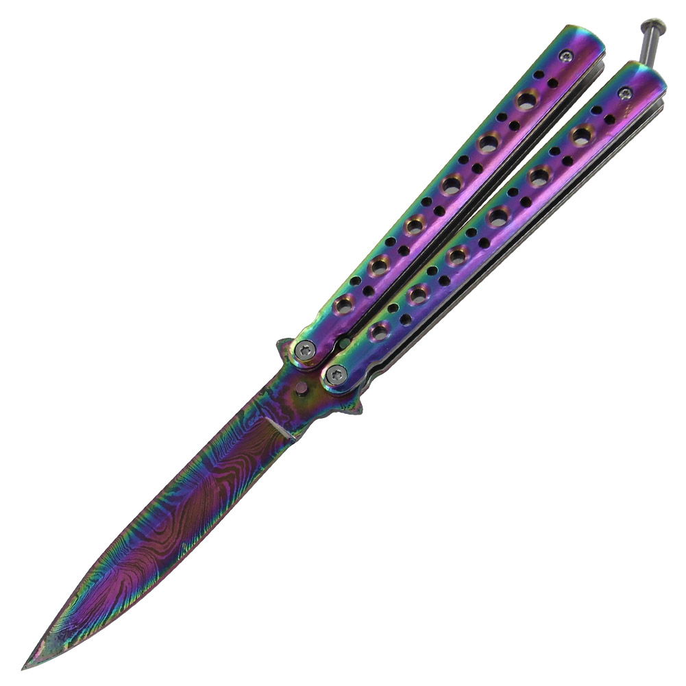 Damascus Steel Luminance Inquisition BUTTERFLY KNIFE