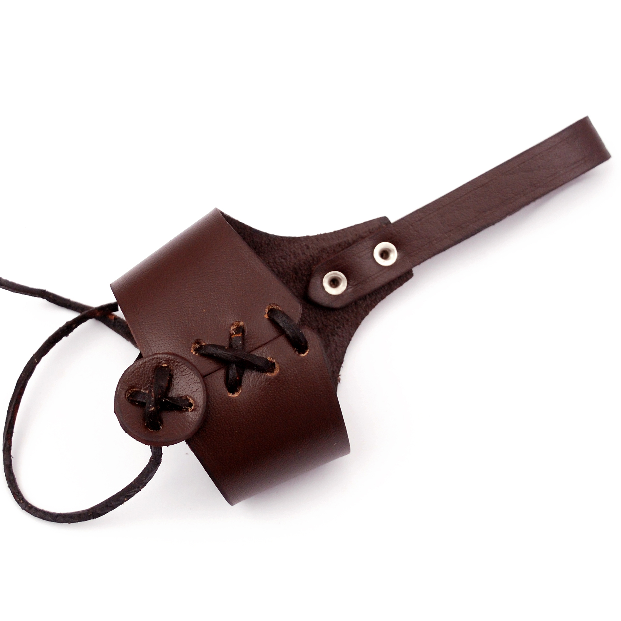 HAndCrAfted Drinking Horn Frog Holster Holder ACCessory | Medium / Brown |