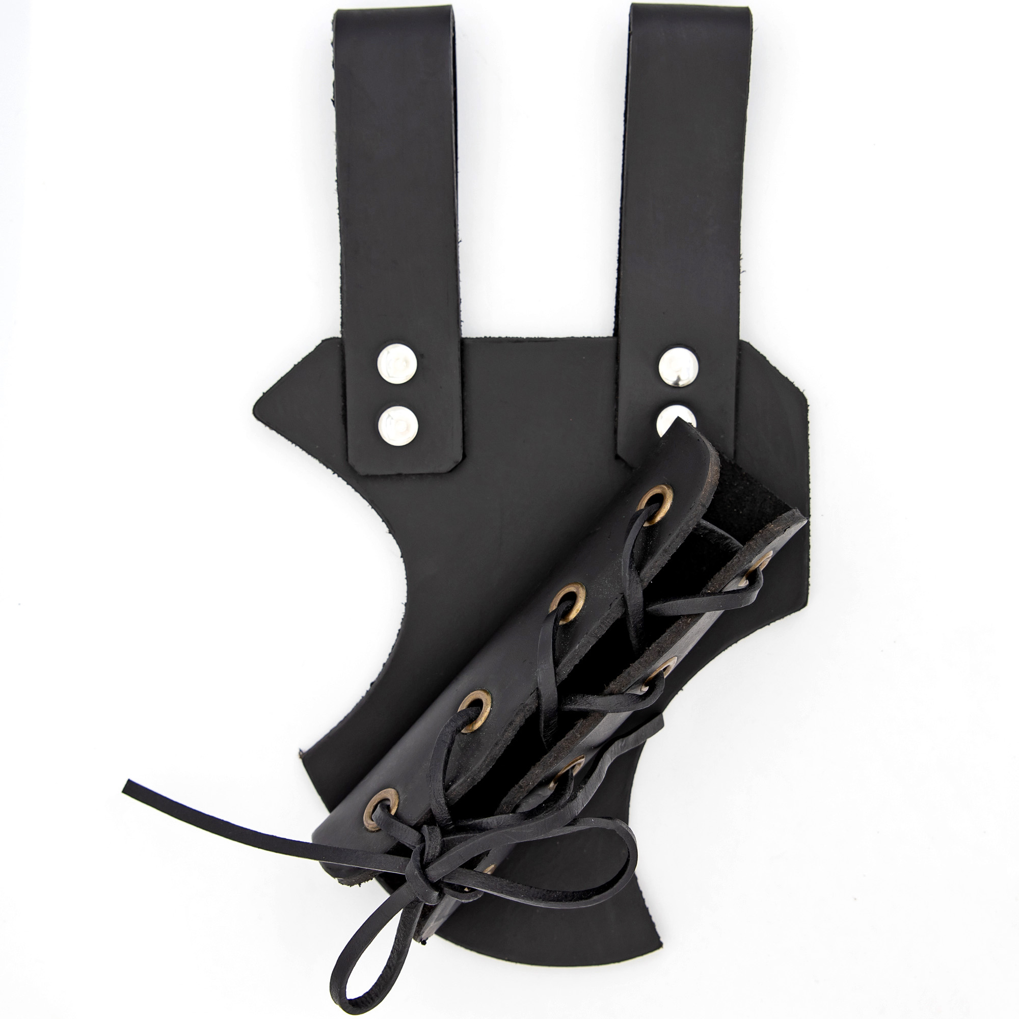Left-Handed Nottingham UNIVERSAL Genuine Leather Dagger Sword Frog | Black