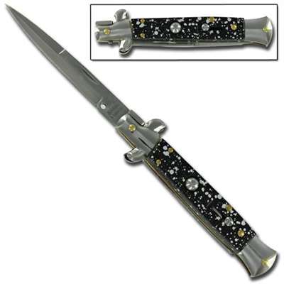 Stiletto Bayonet Blade Milano Silver Speckled