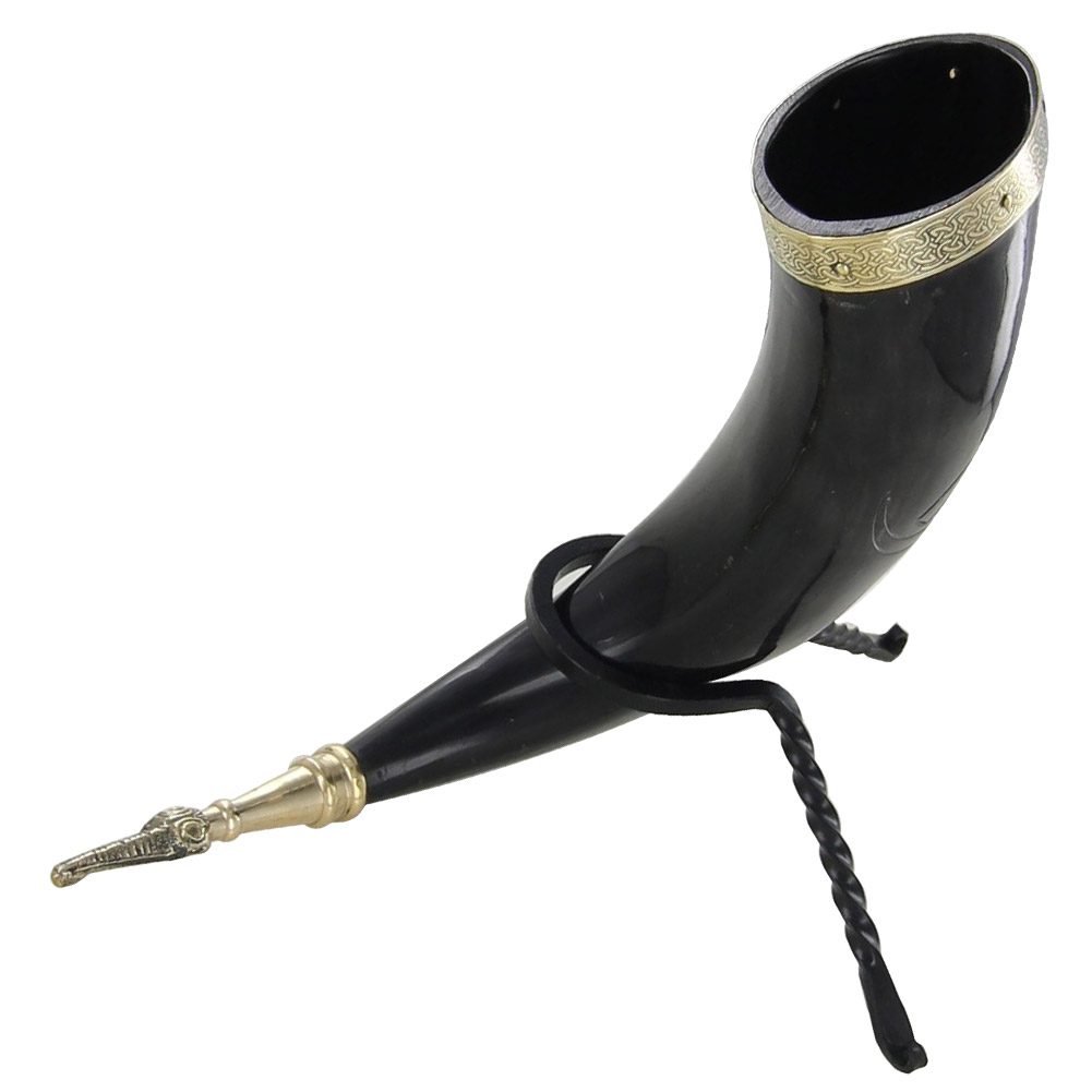 Viking Horns of Odin Medieval Drinking Horn Stand Set