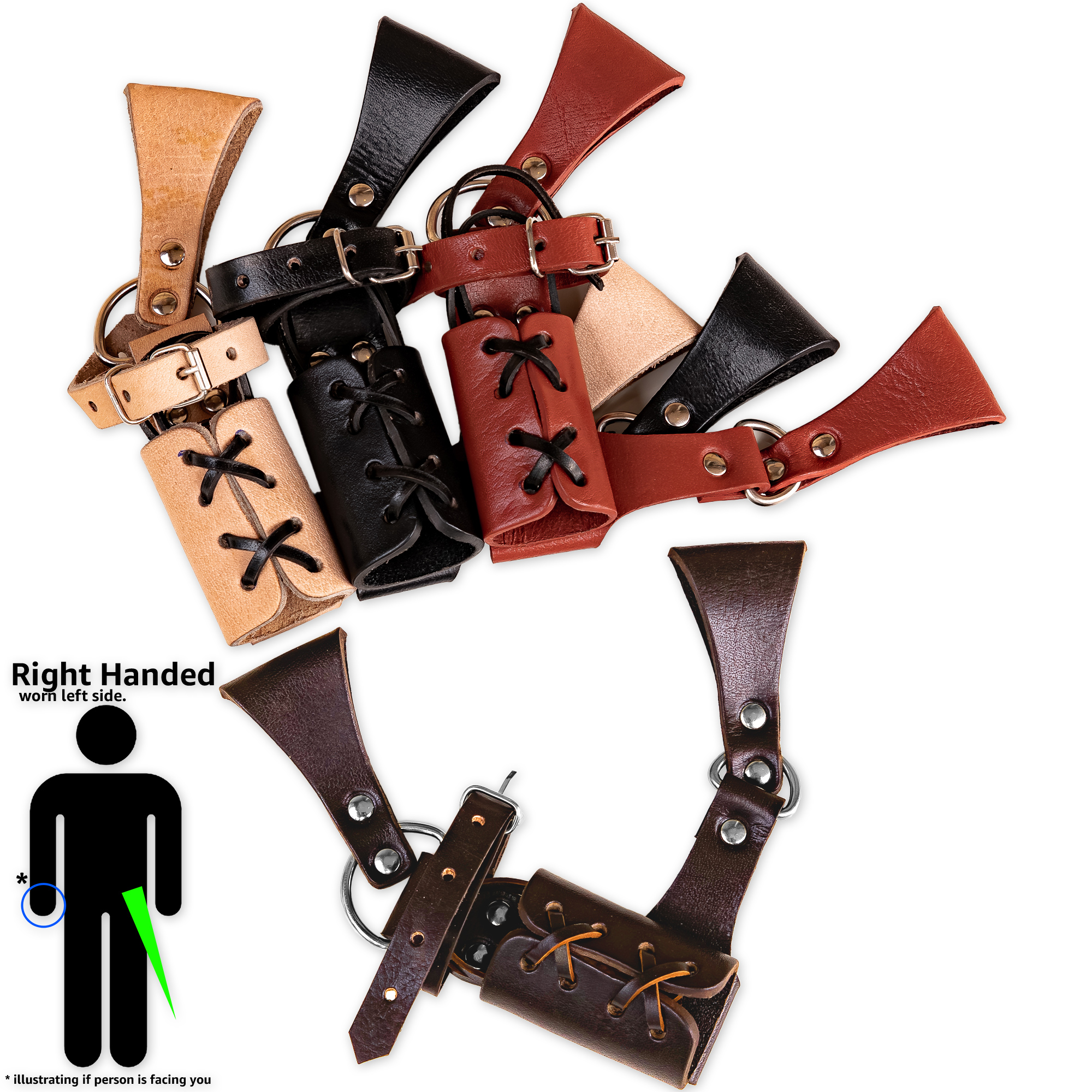Universal Adjustable Bovine Leather Sword Frog | Choose Your Color | Right Handed
