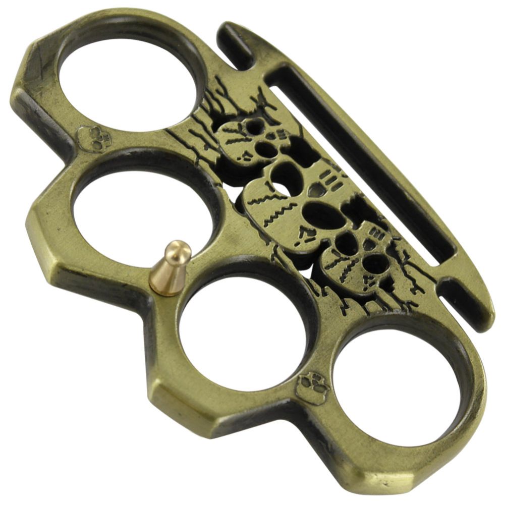 Deaths Triad Antiqued Brass Knuckle BUCKLE