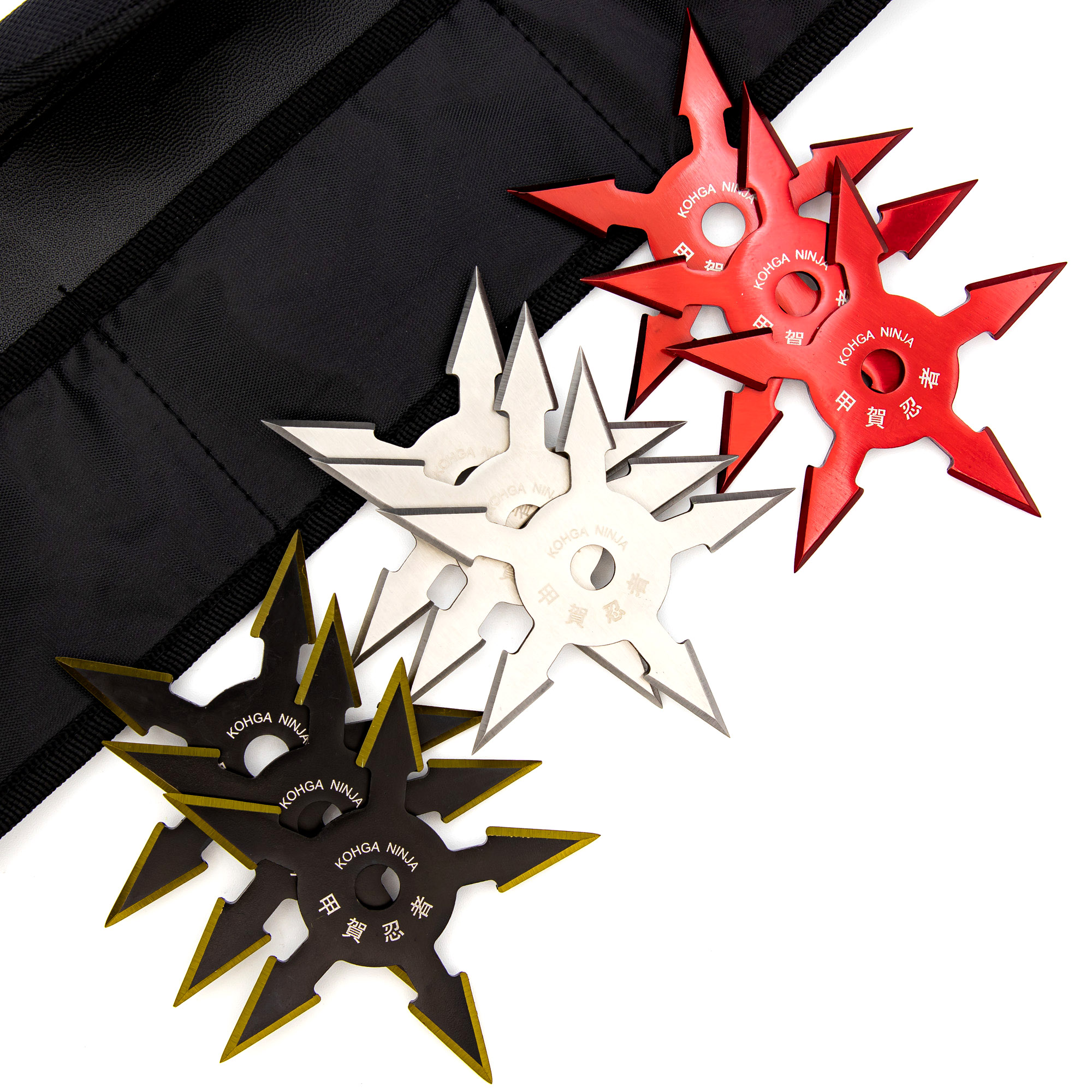 Khoga Ninja Set of 3 Sure STICK Five Point Shuriken Throwing Star | Choose Your Color