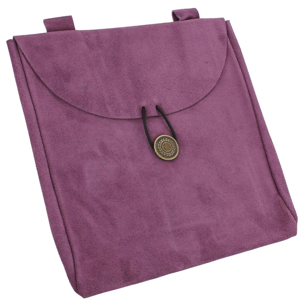 Medieval Purple Suede Leather Renaissance Style BELT Pouch Bag