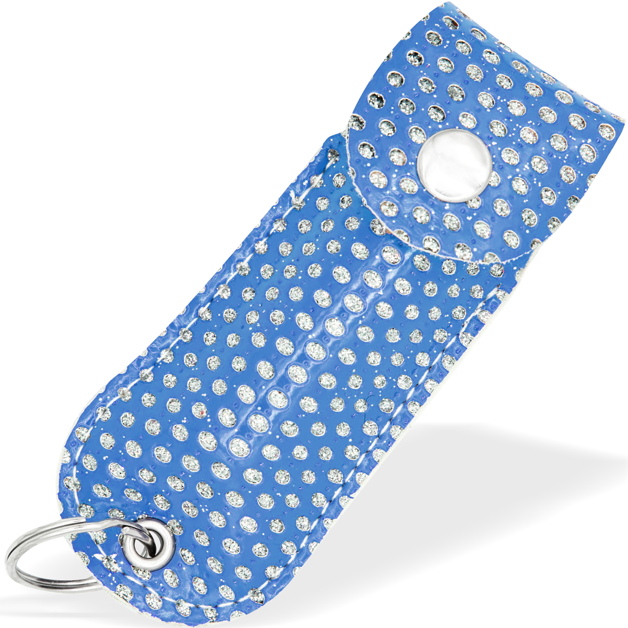 TORCHURED? Police Grade Max Strength Pepper Spray KEYCHAIN W/ Leather Bling Case | Blue Bling