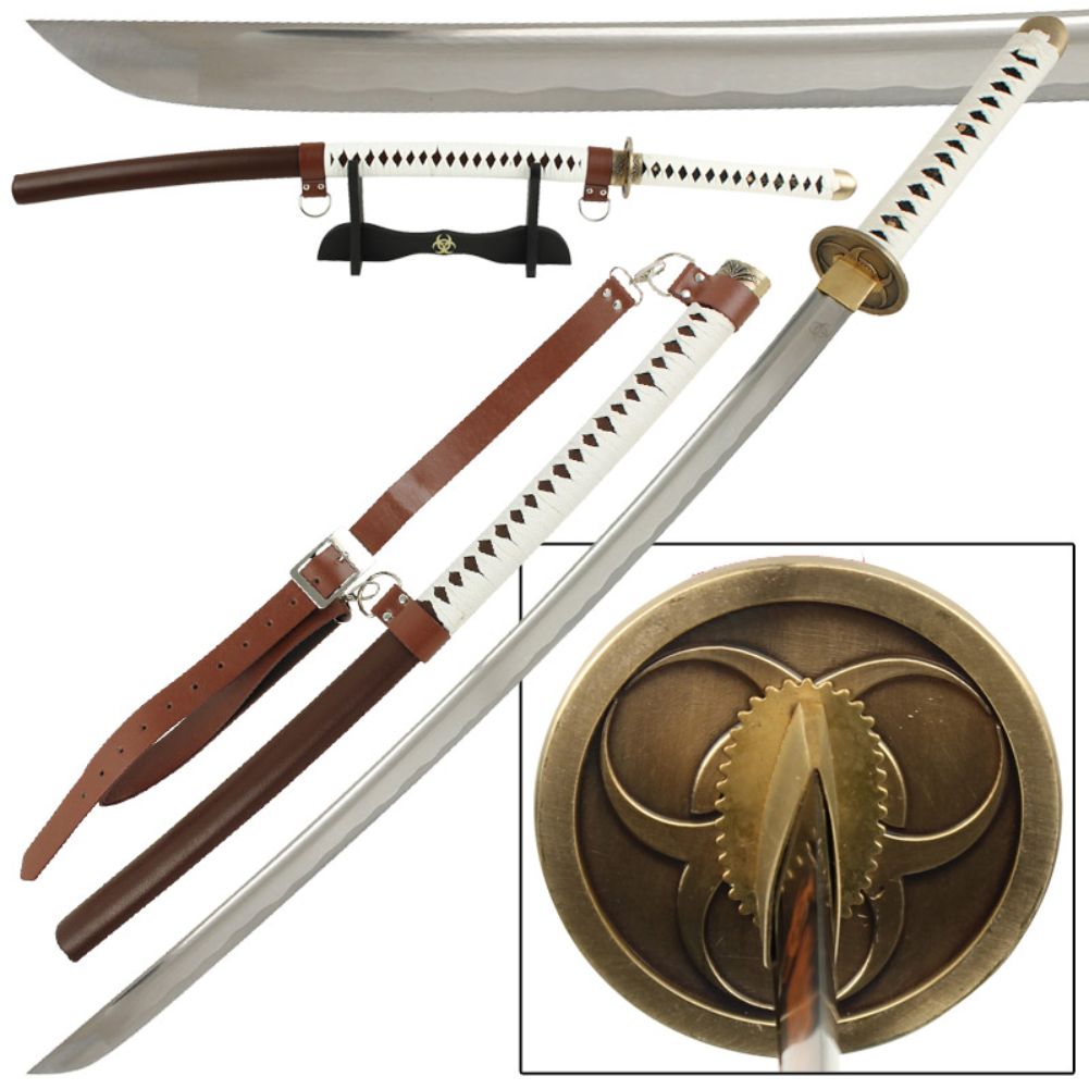 JApAnEsE HAnd ForgEd 1045 HigH CArBon StEEl KAtAnA ? Full TAng BAttlE REAdy Sword witH Bio-HAzArd DE