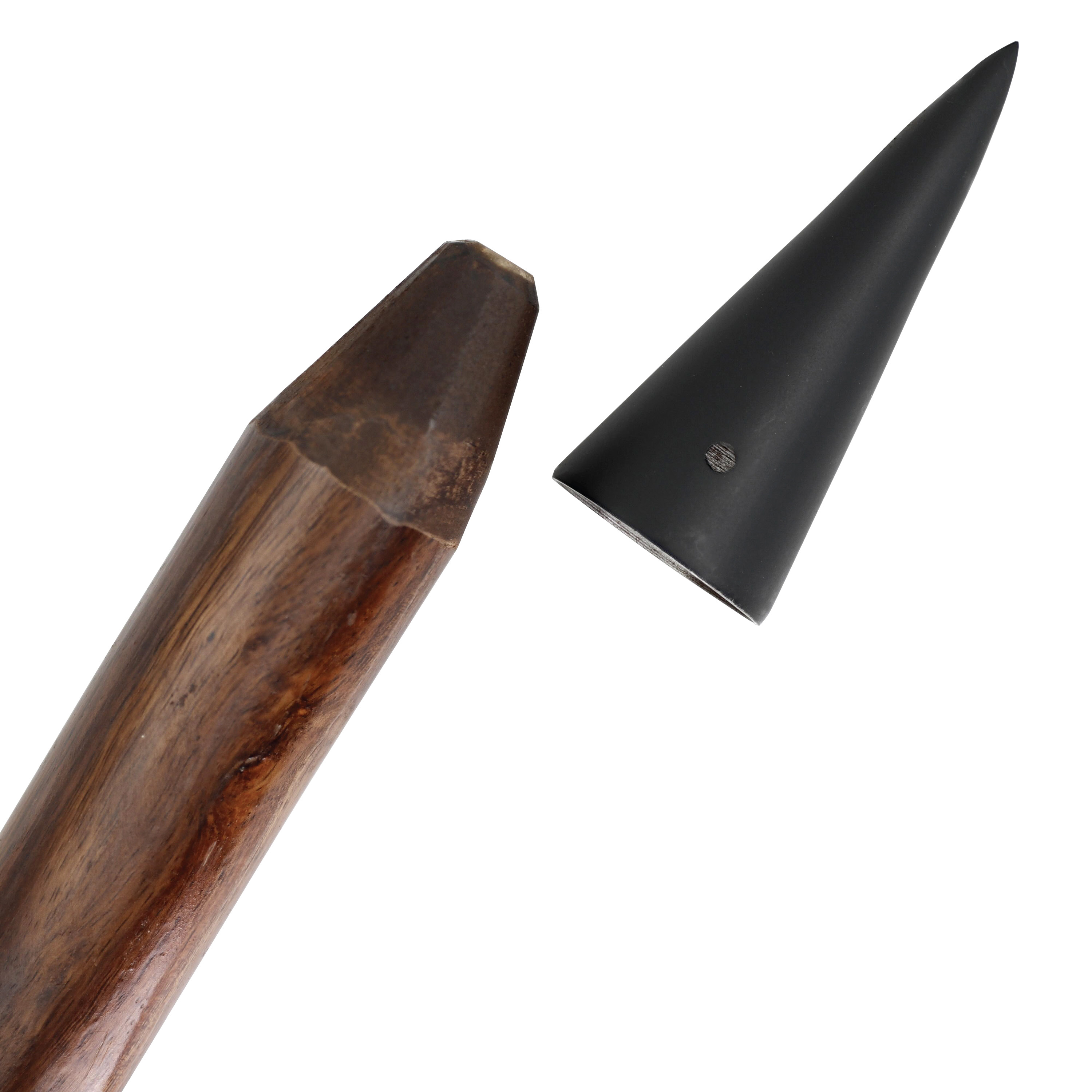 Divide & Conquer Spear Butt CAP Pointed | High Carbon Steel Weighted Butt CAP | Black