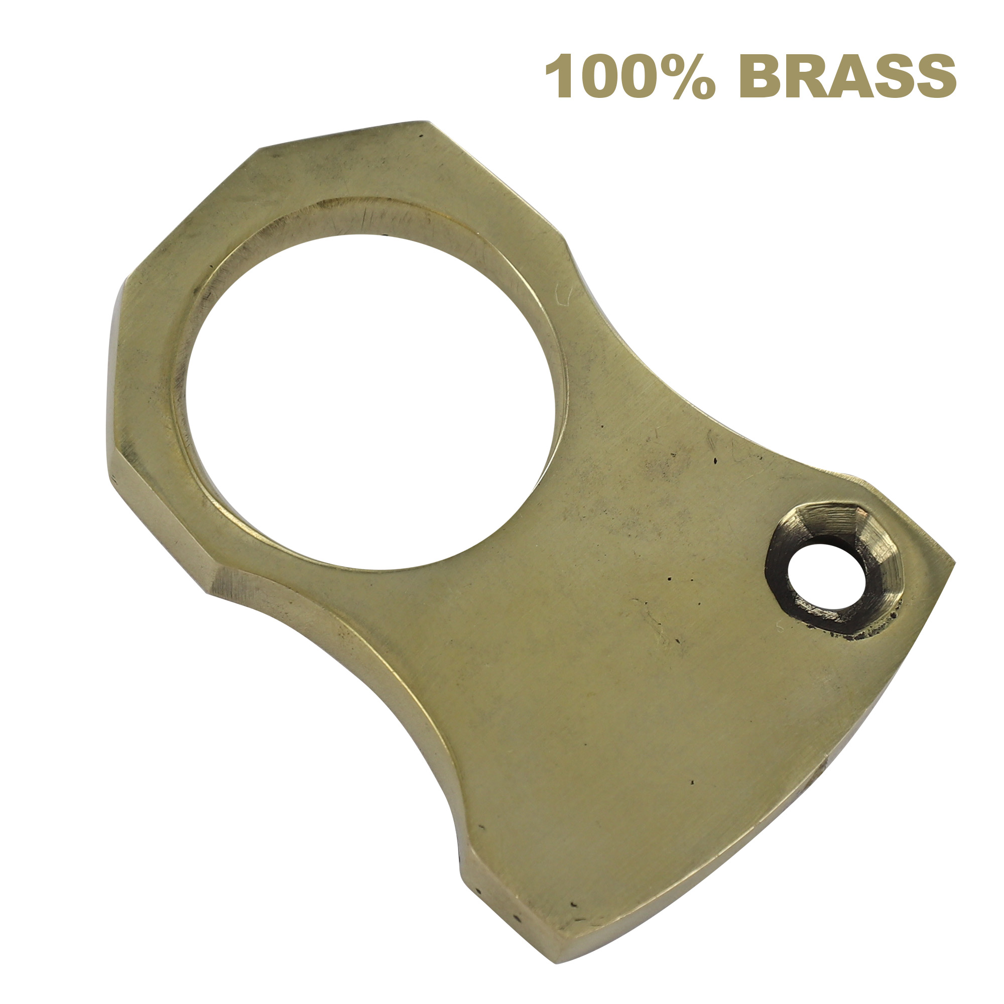 SKULL Basher Mini Single Hole Pure Brass Knuckle Keychain Accessory