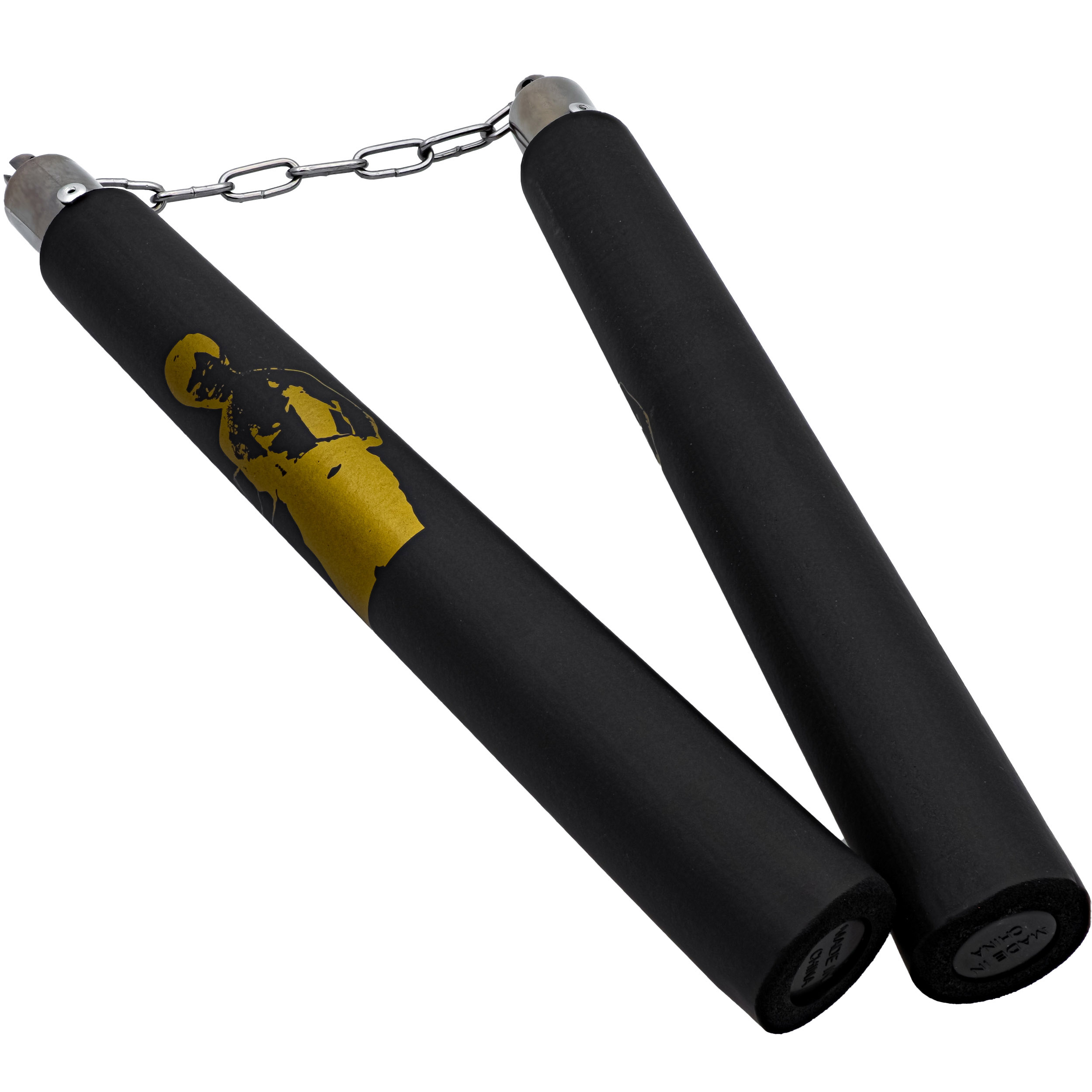 Dragon Style Bruce Lee Black Foam Training Practice Nunchucks NUNCHAKU