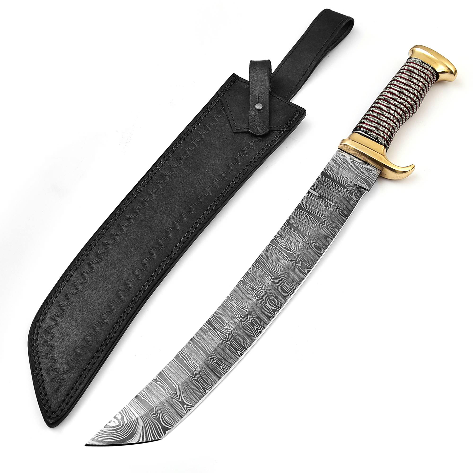 Bulk Damascus Tanto Hunting KNIVES | Wire-Wrapped Handles