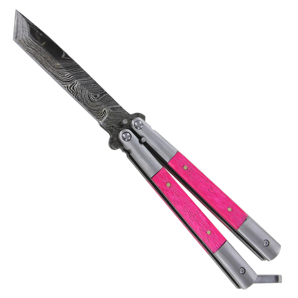 Butterfly Damascus Wild Child Balisong Knife