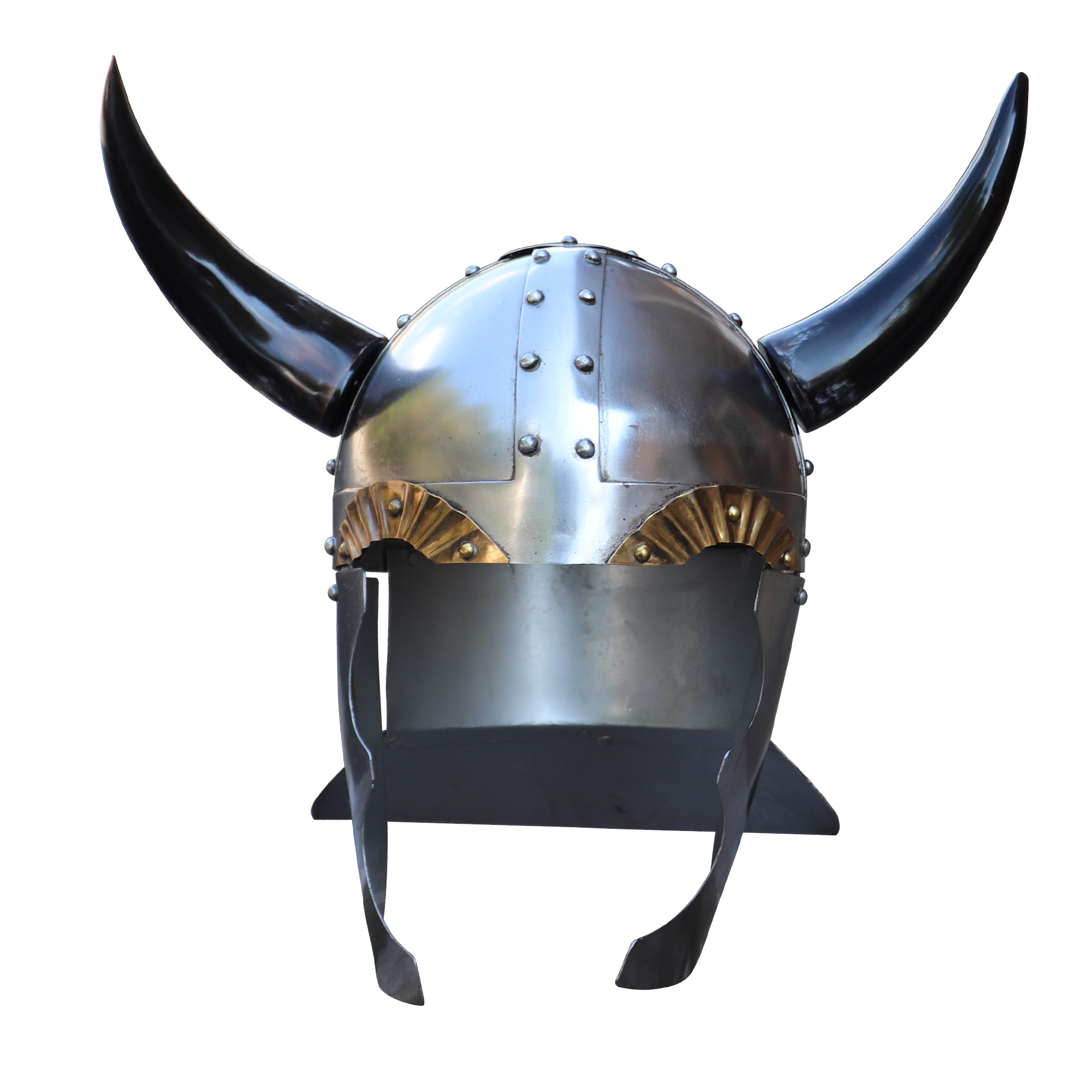 Viking Leader 18 Gauge Steel HELMET with Horns