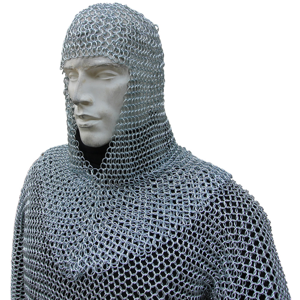 Battle Ready Medieval Habergeon Chainmail Armor Coif Set