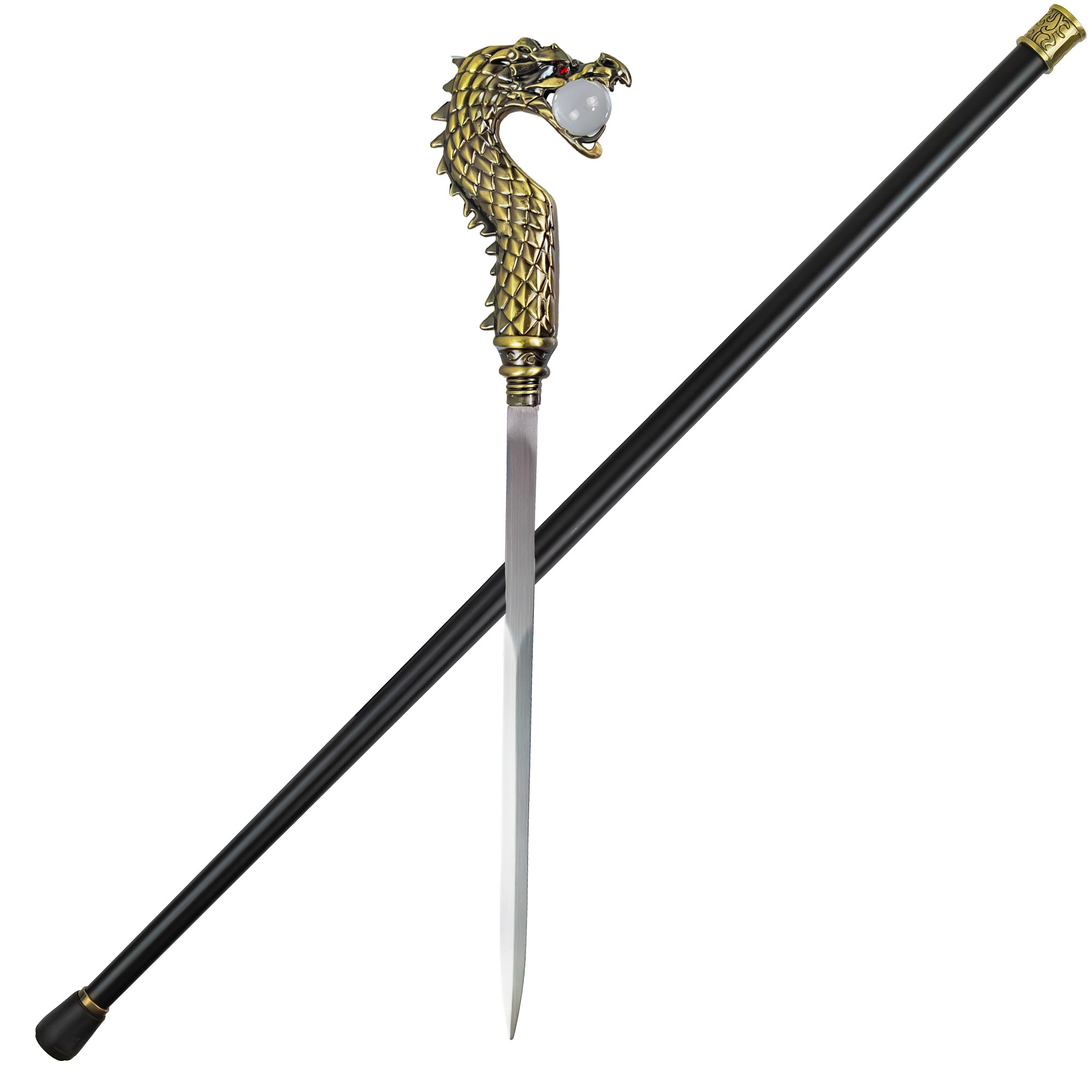 Clangorous Soul Embellished Dragon Handle Hidden Blade SWORD CANE