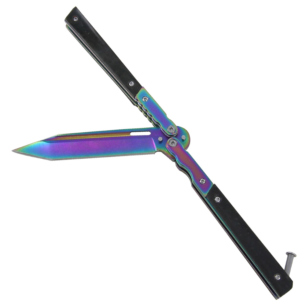 Lethal Rainbow Stainless Steel Butterfly Knife