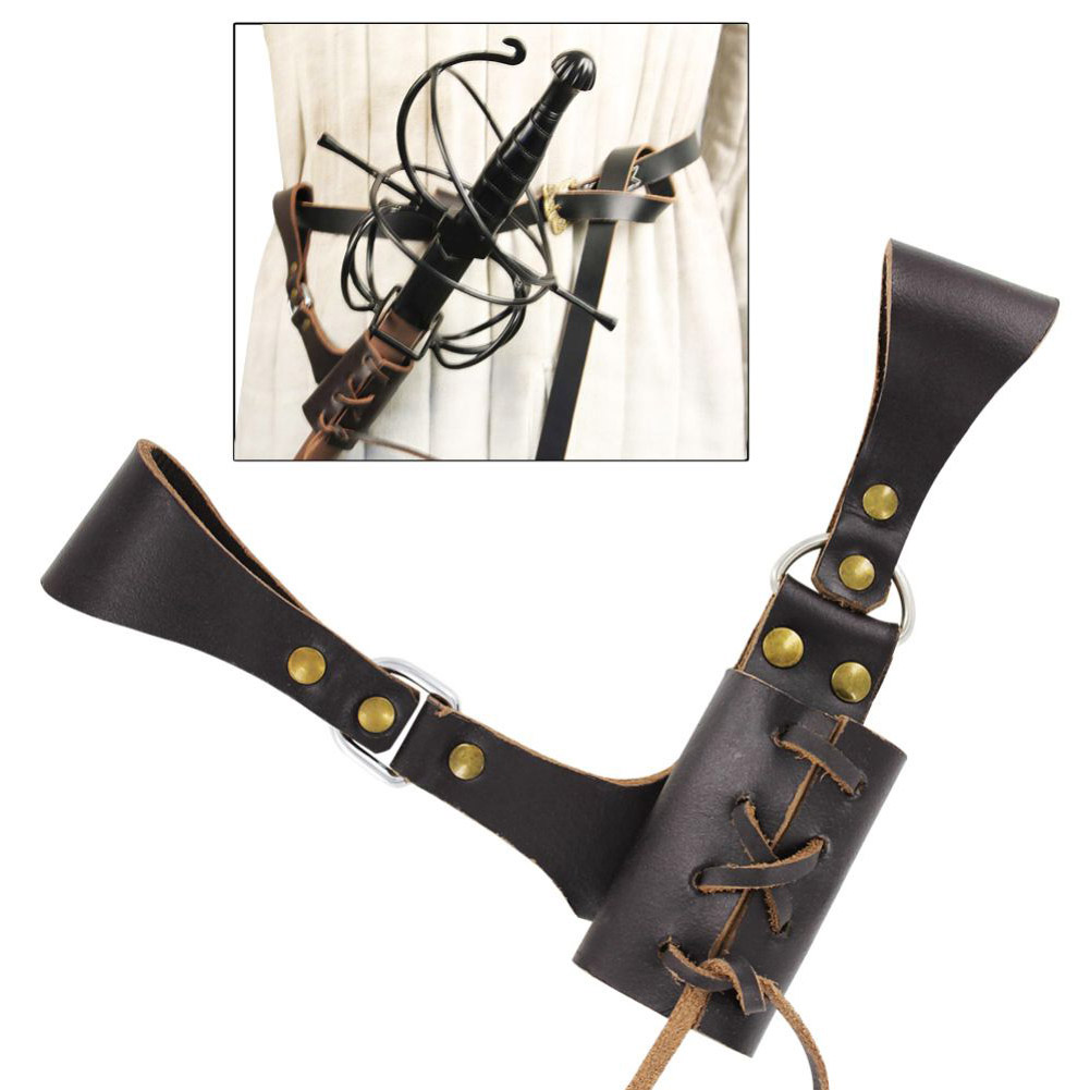 Left-Handed Renaissance Raven Blade Sword Frog | BROWN