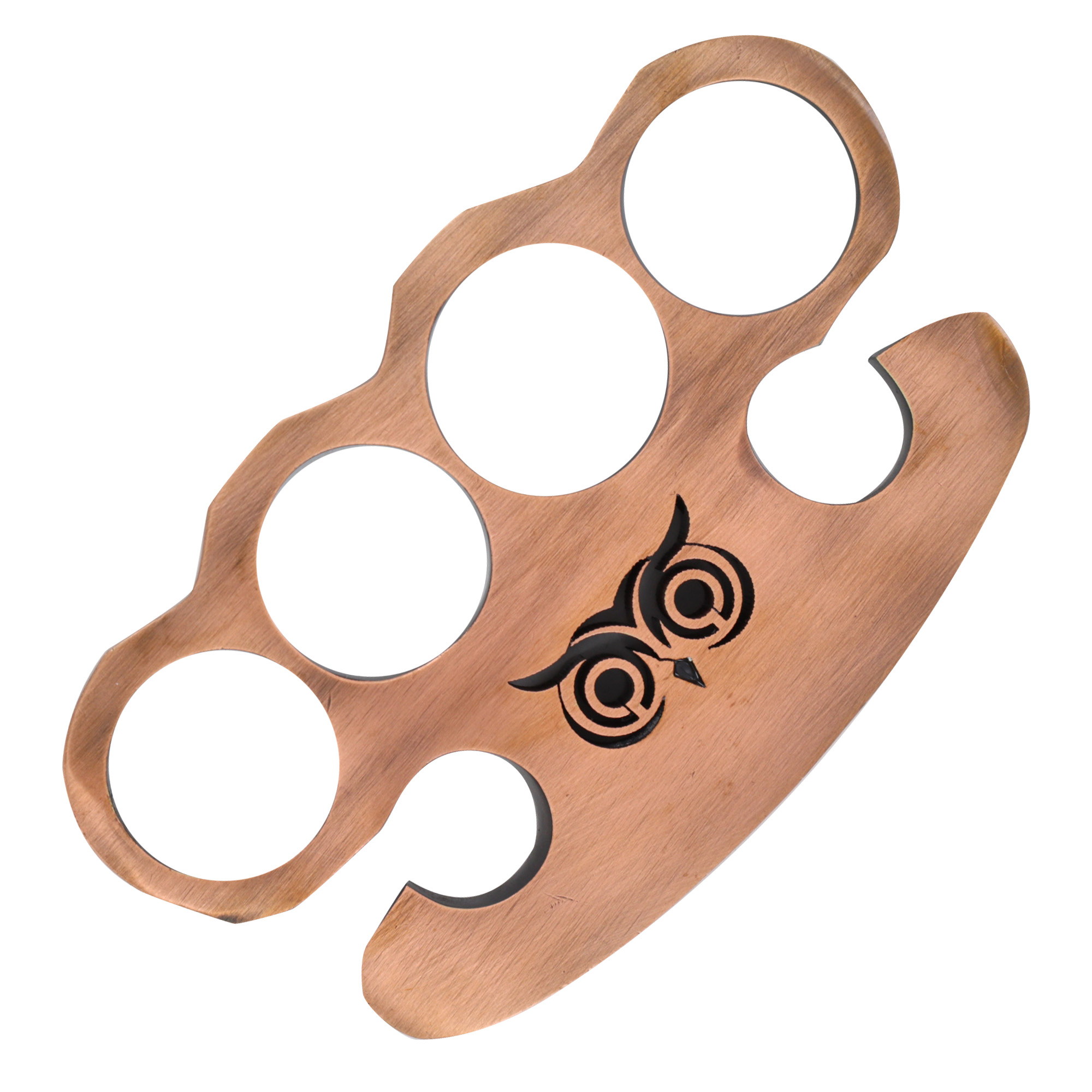 What A Hoot Pure Solid Brass Knuckle Duster Novelty Paper Weight Knuckle w/ Copper Plate COATING