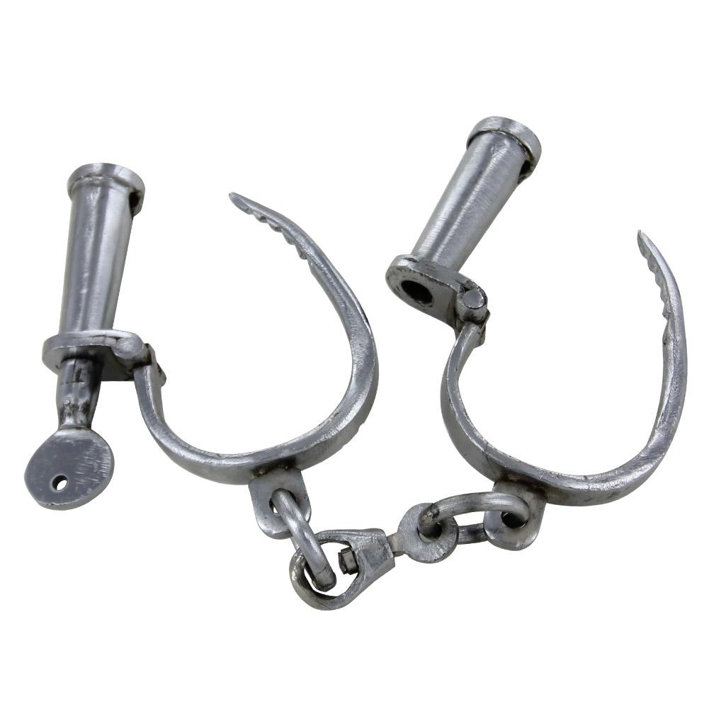 Medieval Handcuffs Dungeon Shackles Chrome