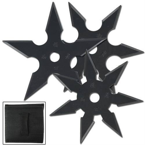 Khoga Ninja Sure STICK Throwing Star 3pcs Set Black