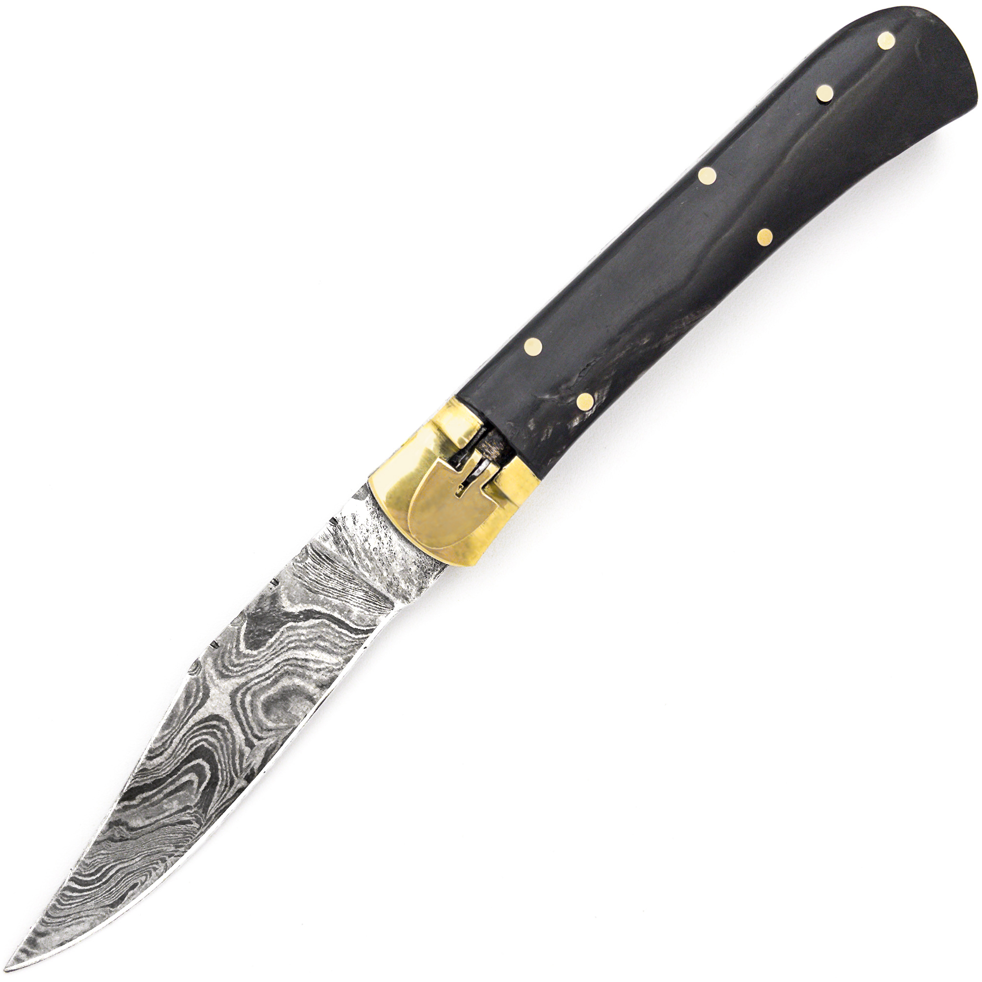 Desire Clip Point Automatic Damascus Lever Lock Knife