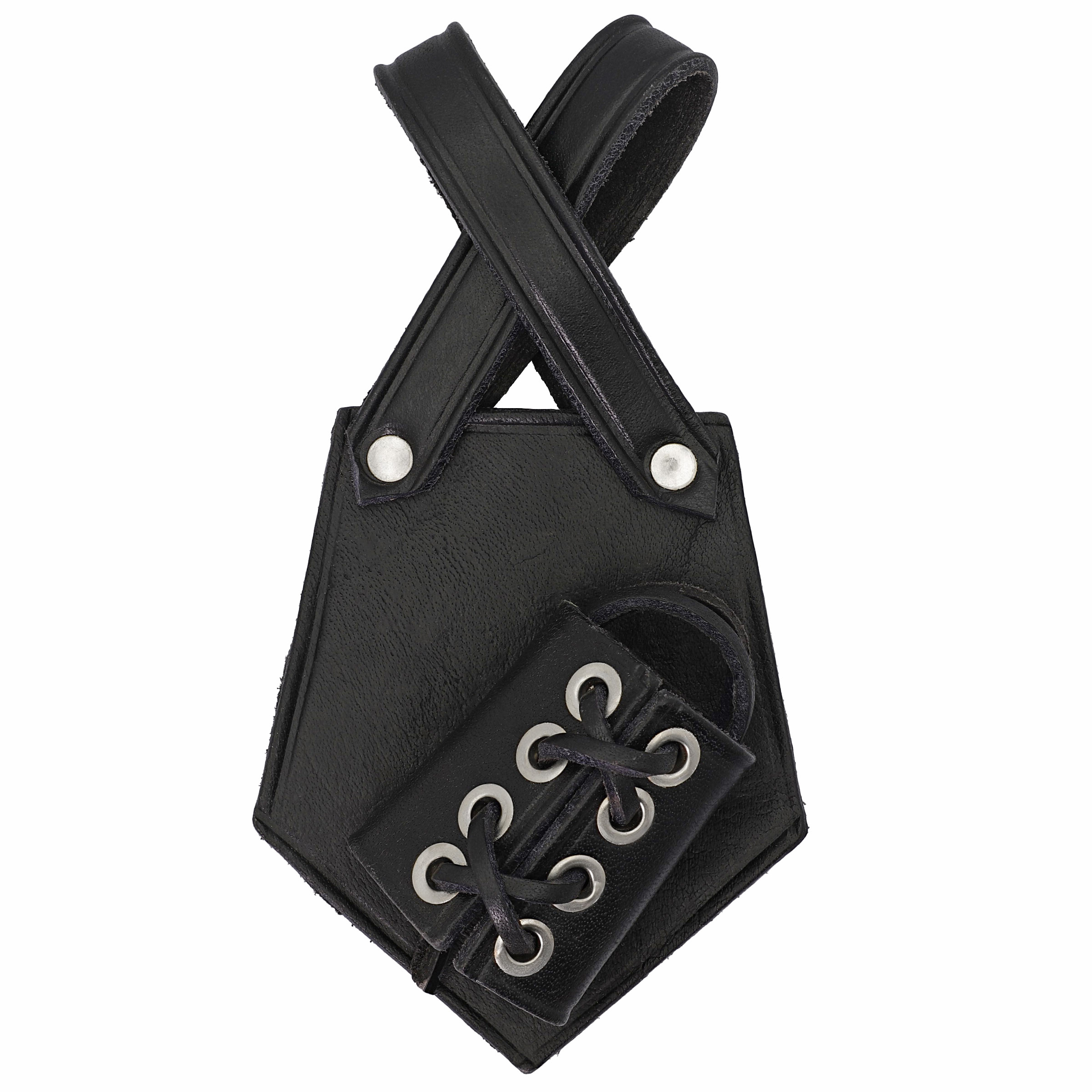 Left-Handed Loyal Support Adjustable Black Genuine Leather COSTUME Cosplay Functional Belt Holder Da