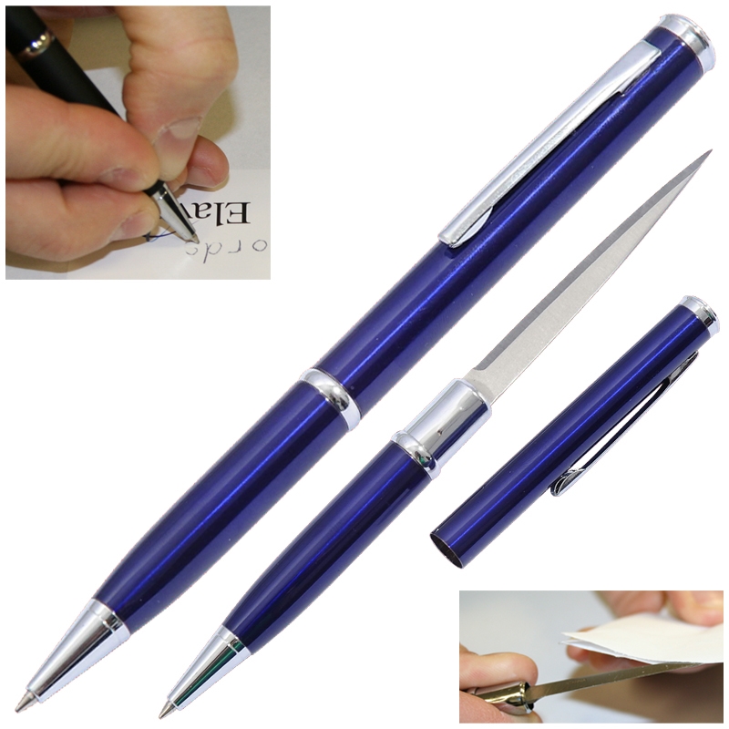 Elegant Executive Dozen Pen KNIFE Set Blue