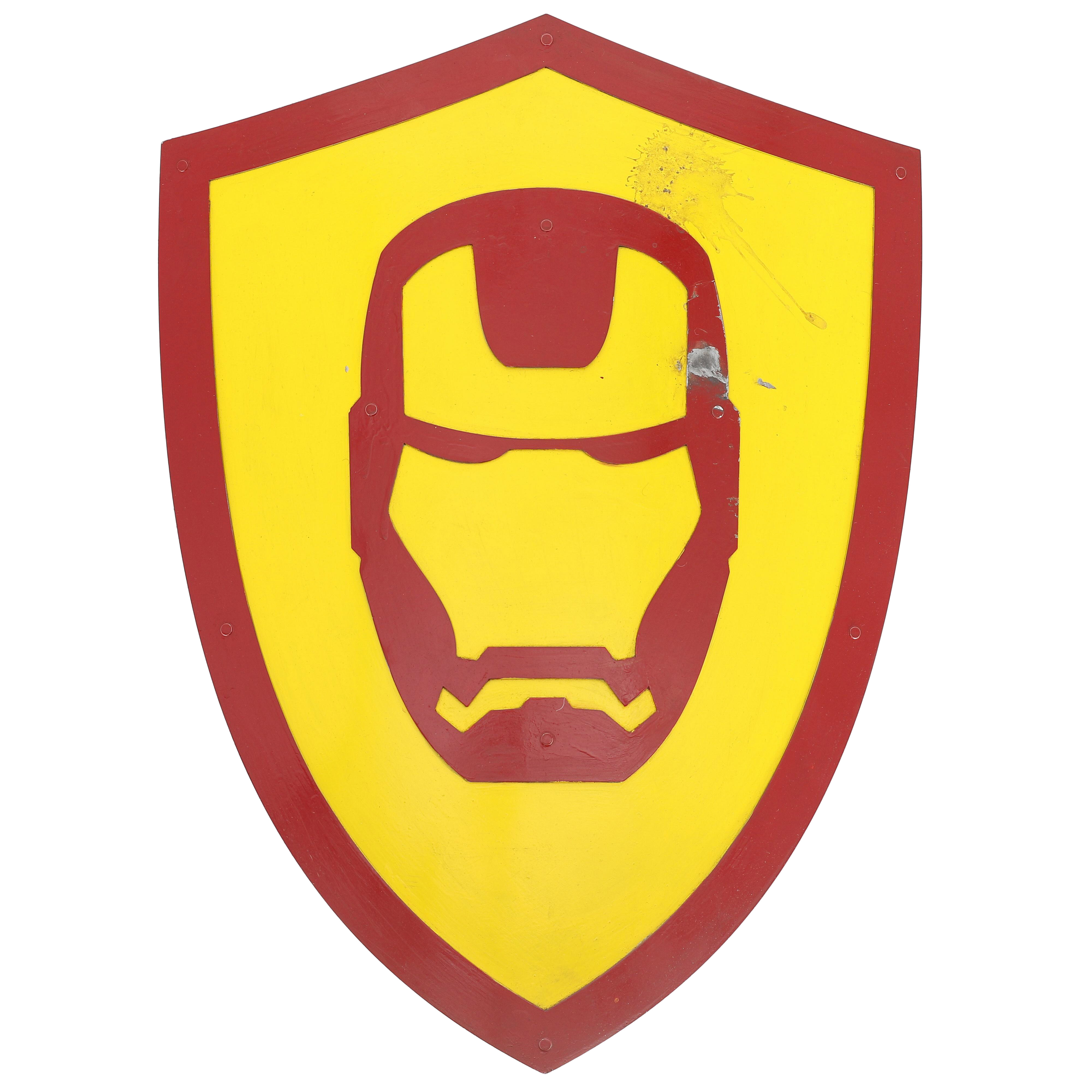 Fantasy Metal Shield ? Painted Mild Steel with Belt Handle and Iron Roller Buckle