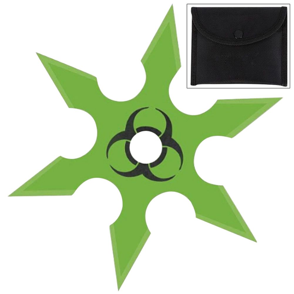 Bio-SlimE HAzArd 6 Point HEAvy Duty Throwing STAR GrEEn