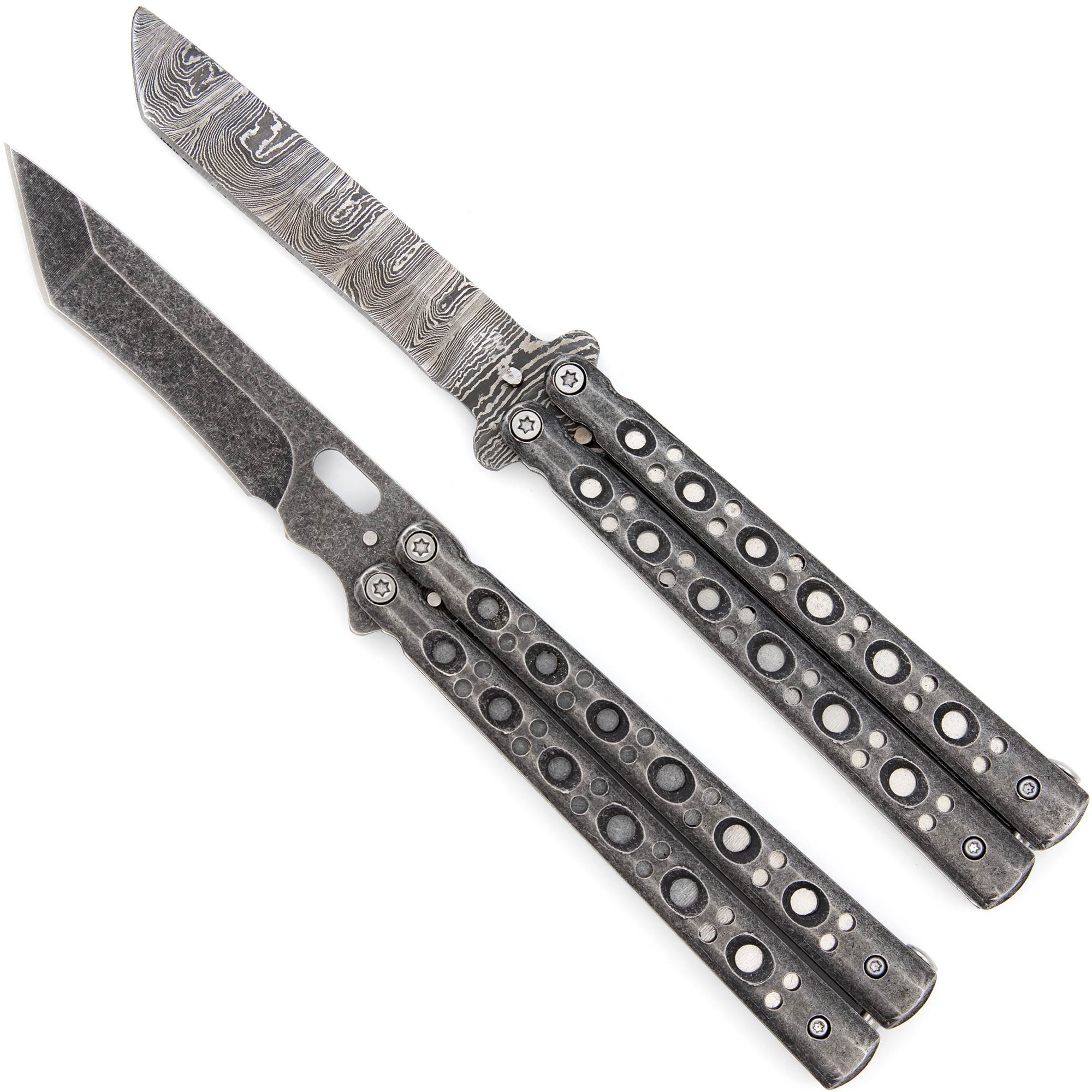 Shattered Without Hesitation Tanto Balisong Butterfly KNIFE