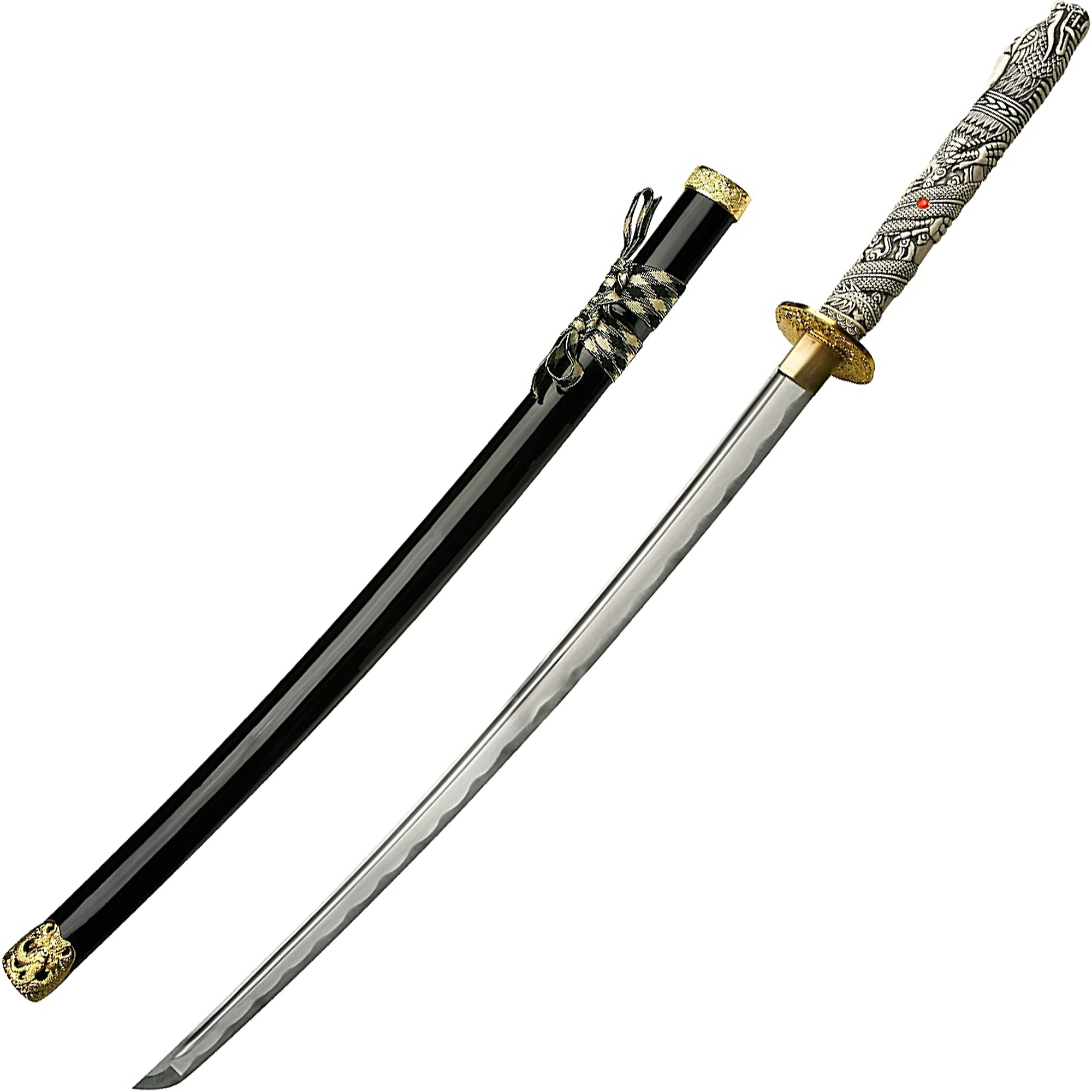 Hand-Forged Carbon Steel Samurai Sword Ornate DRAGON Handle