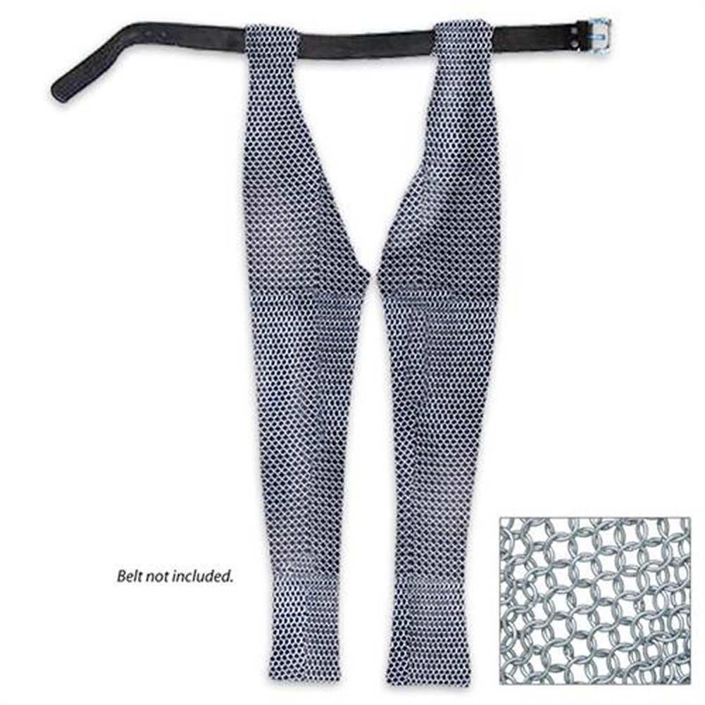 Silver Chainmail Leg Pair - Durable Mild Steel Armor with Full Leg Coverage