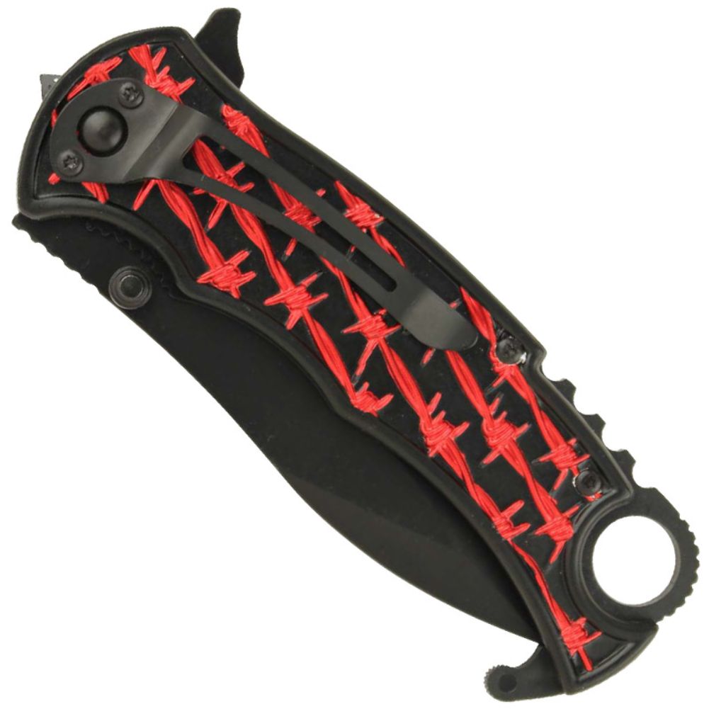 Run Out Of Hell Spring Assist KNIFE - Red