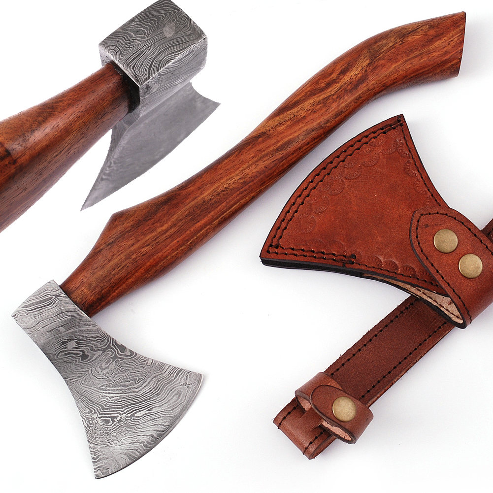 Elite Woodsman Damascus Steel Outdoor CAMPING Hatchet Axe