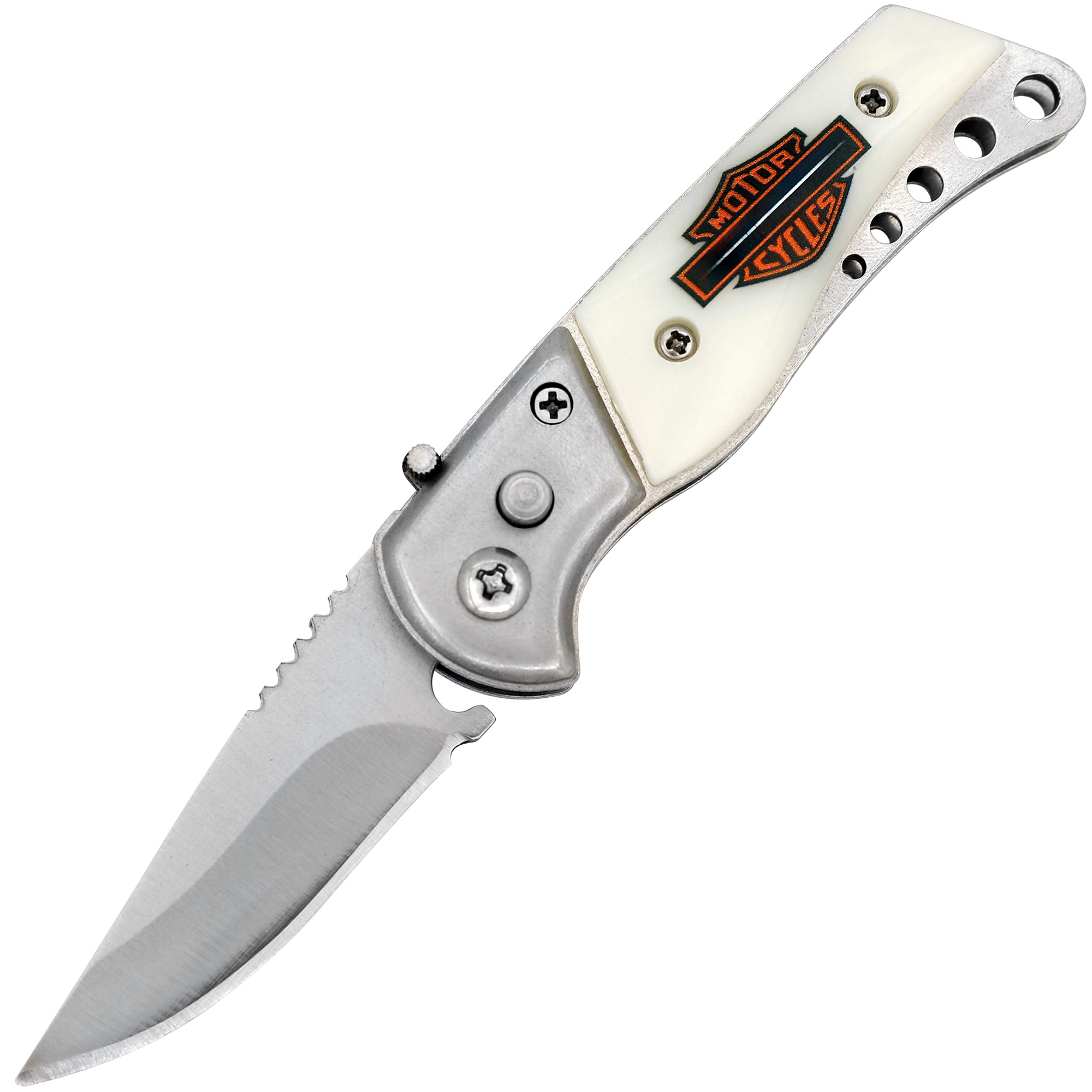 Share the Road AUTOmatic Mini Push Button Drop Point Switchblade w/ Safety Lock