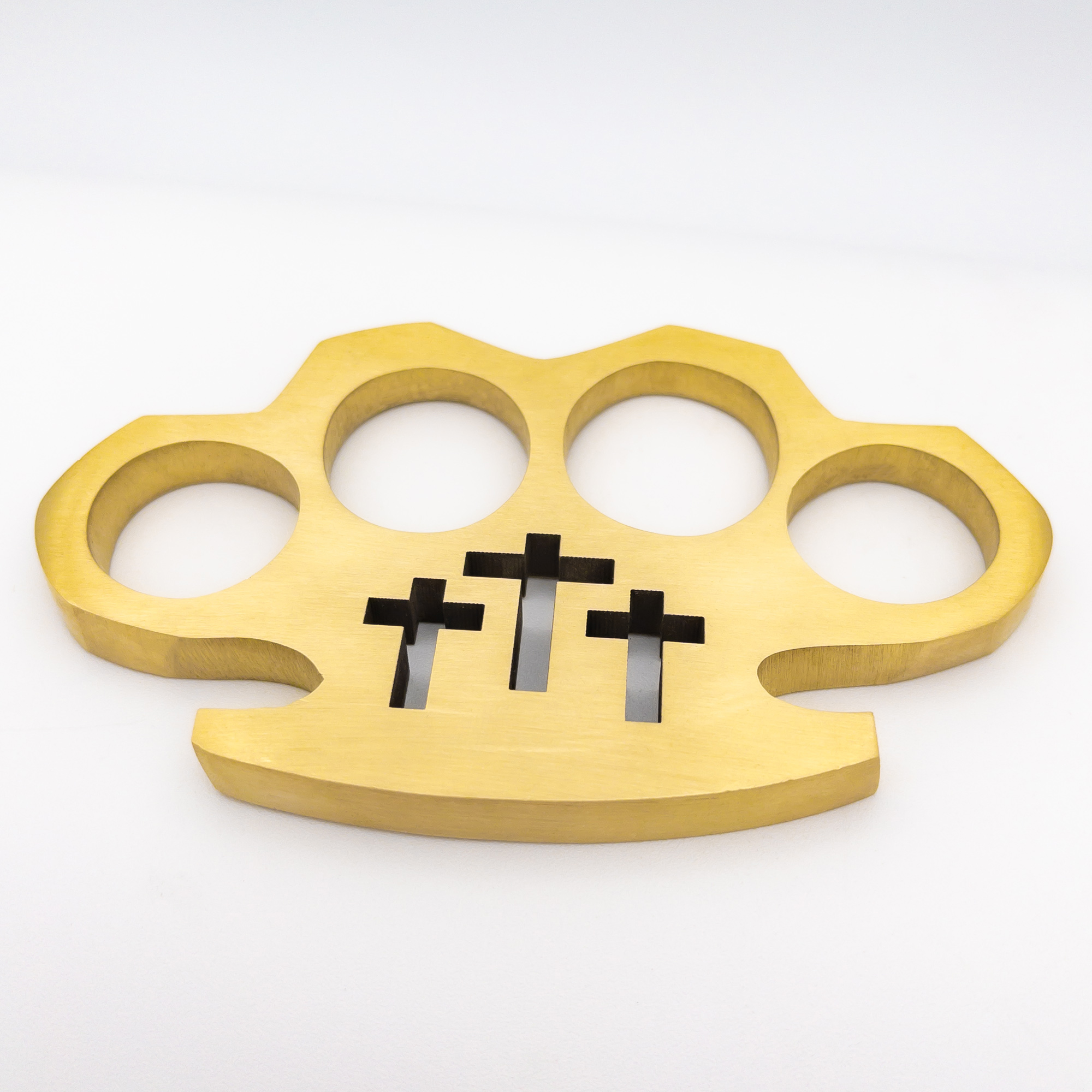Trinity Cross Pure Brass Knuckle Paper Weight Accessory