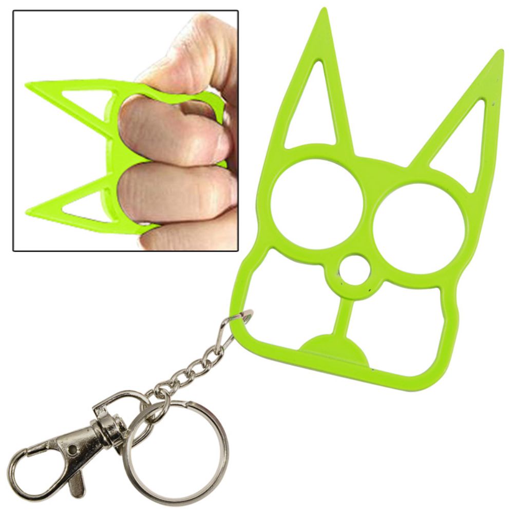 Cat Self Defensive Key Chain Neon Green