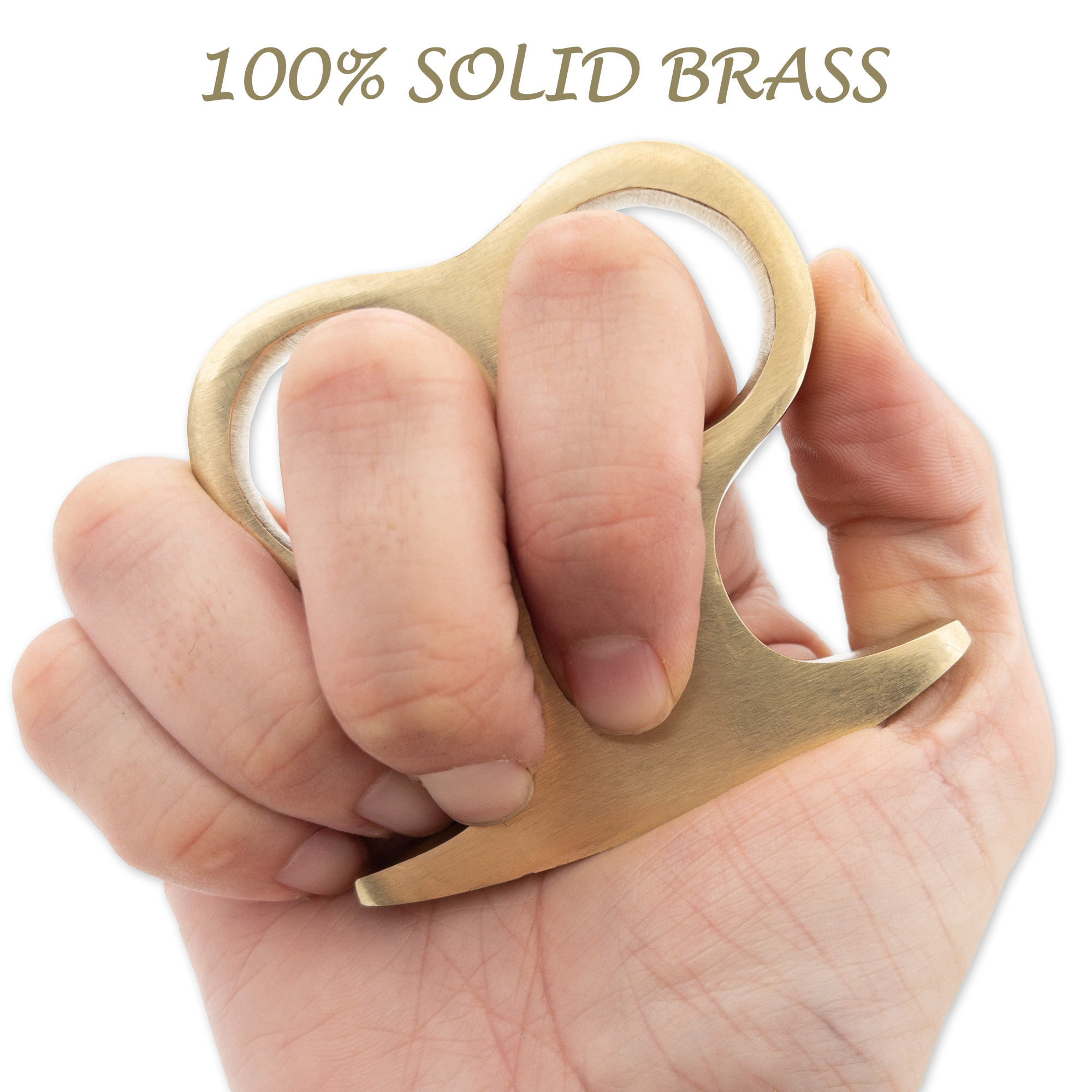 Two Finger Knuckle Paperweight Solid Brass ? COMpact Design for UNIVERSAL Carry