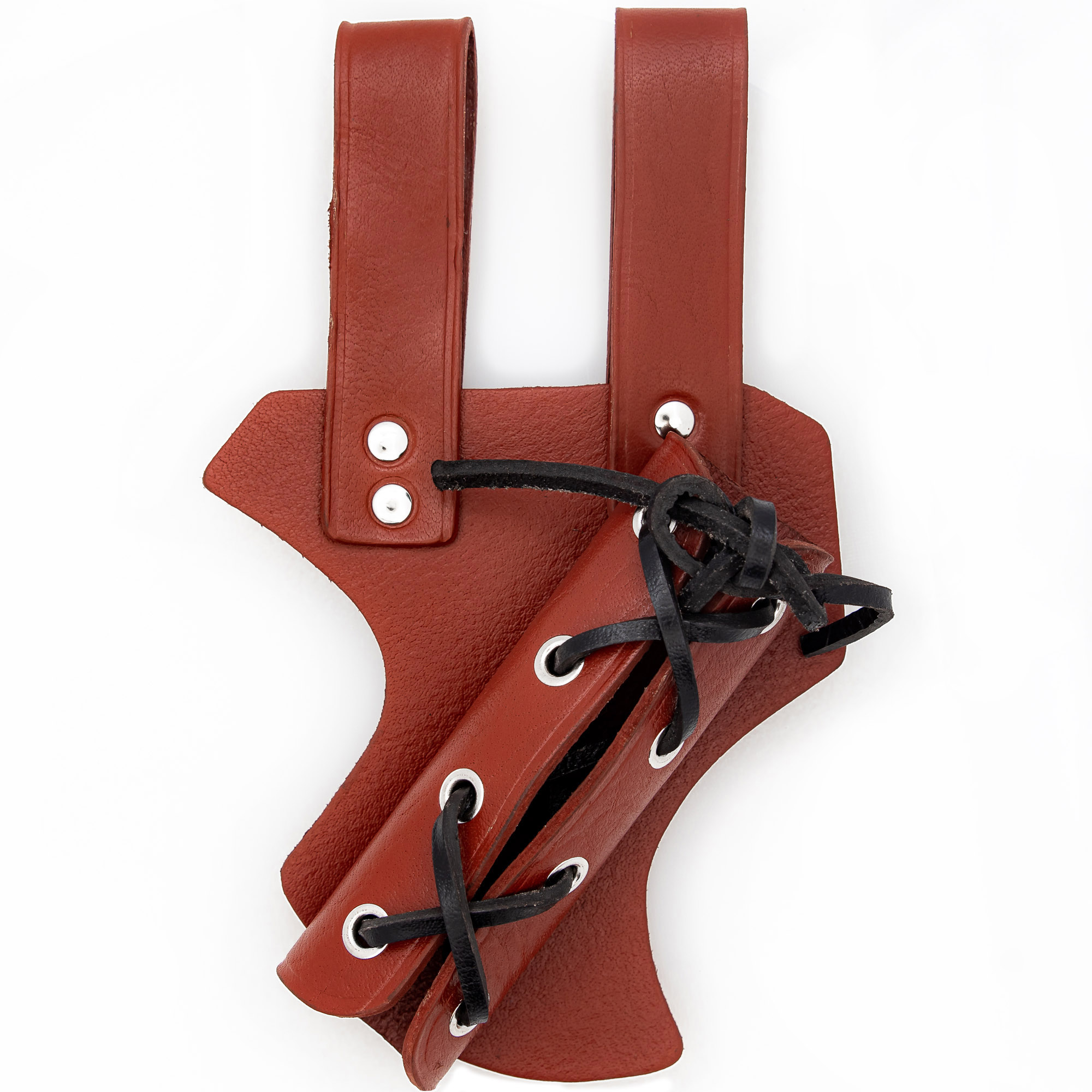 Left-Handed Nottingham UNIVERSAL Genuine Leather Dagger Sword Frog | Maroon